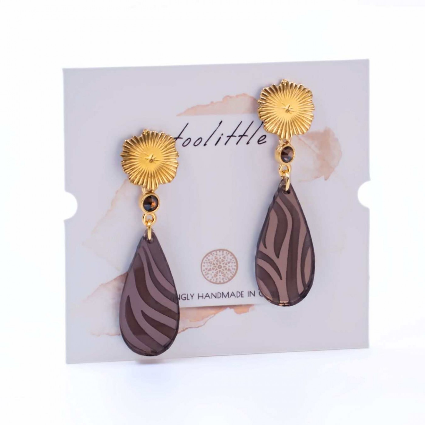 Steel Dangle Earrings - Animal Print & Enamel — Earrings from Toolittle — additional view 5