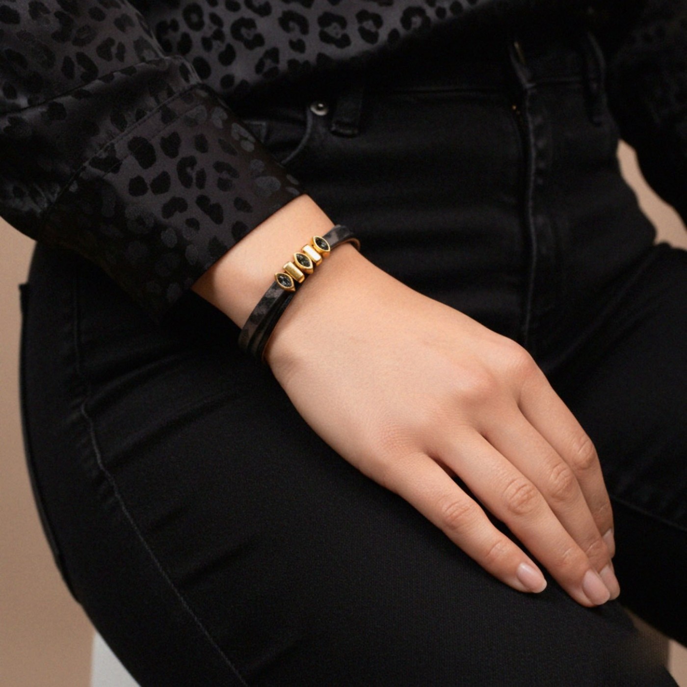 Animal Print Leather Bracelet — Bracelets from Toolittle — additional view 2