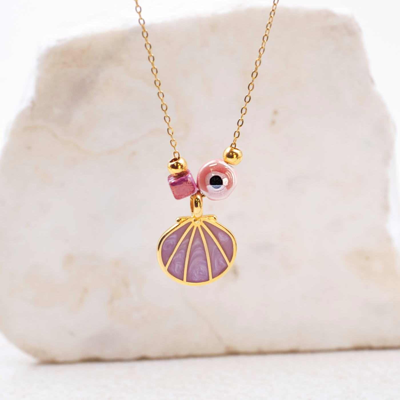 Enamelled Shell & Evil Eye Necklace — Necklaces from Toolittle — additional view 2