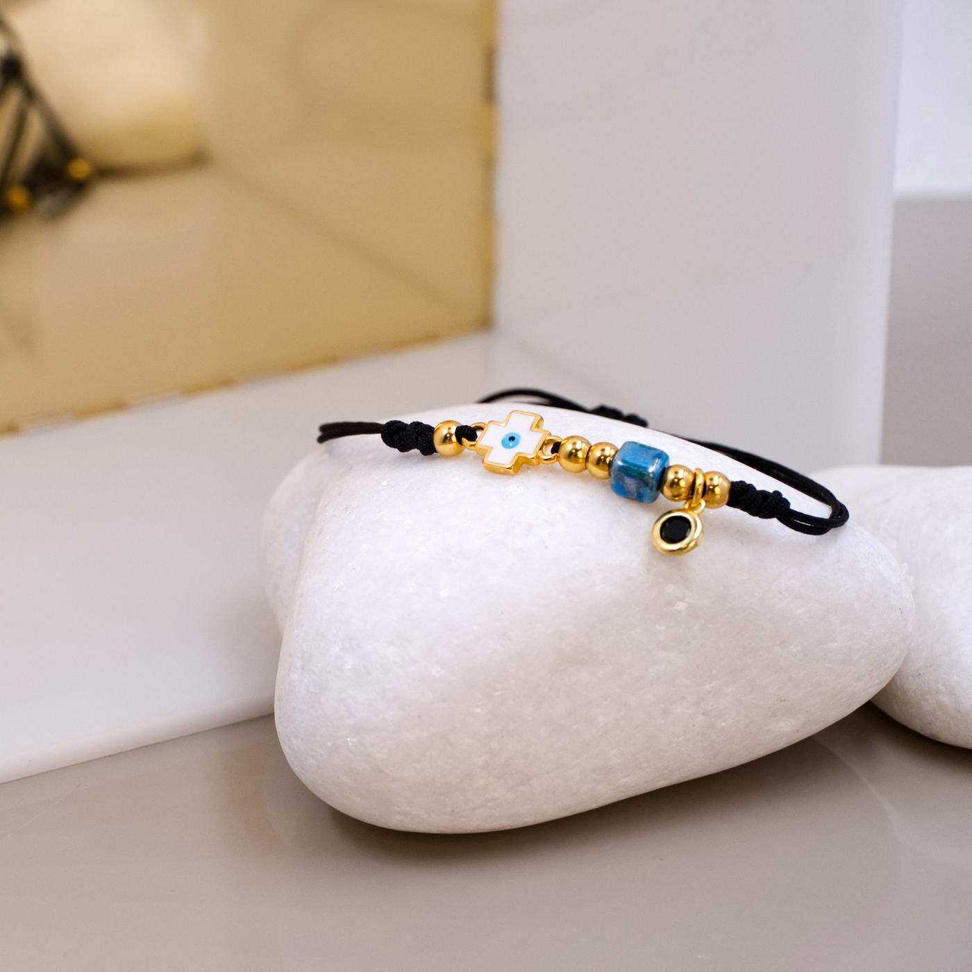 Makrame Bracelet with Evil Eye Cross — Bracelets from Toolittle — additional view 2
