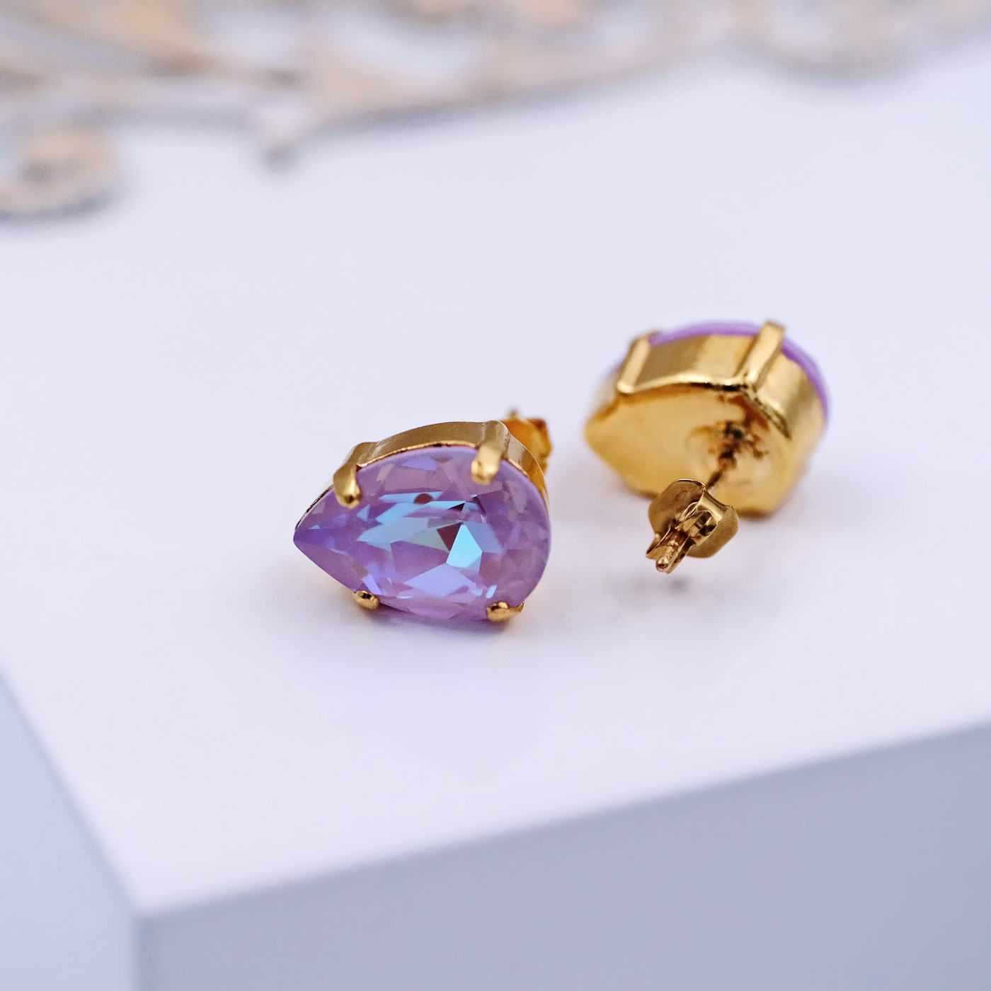 Stud earrings with crystals — Earrings from Toolittle — additional view 4