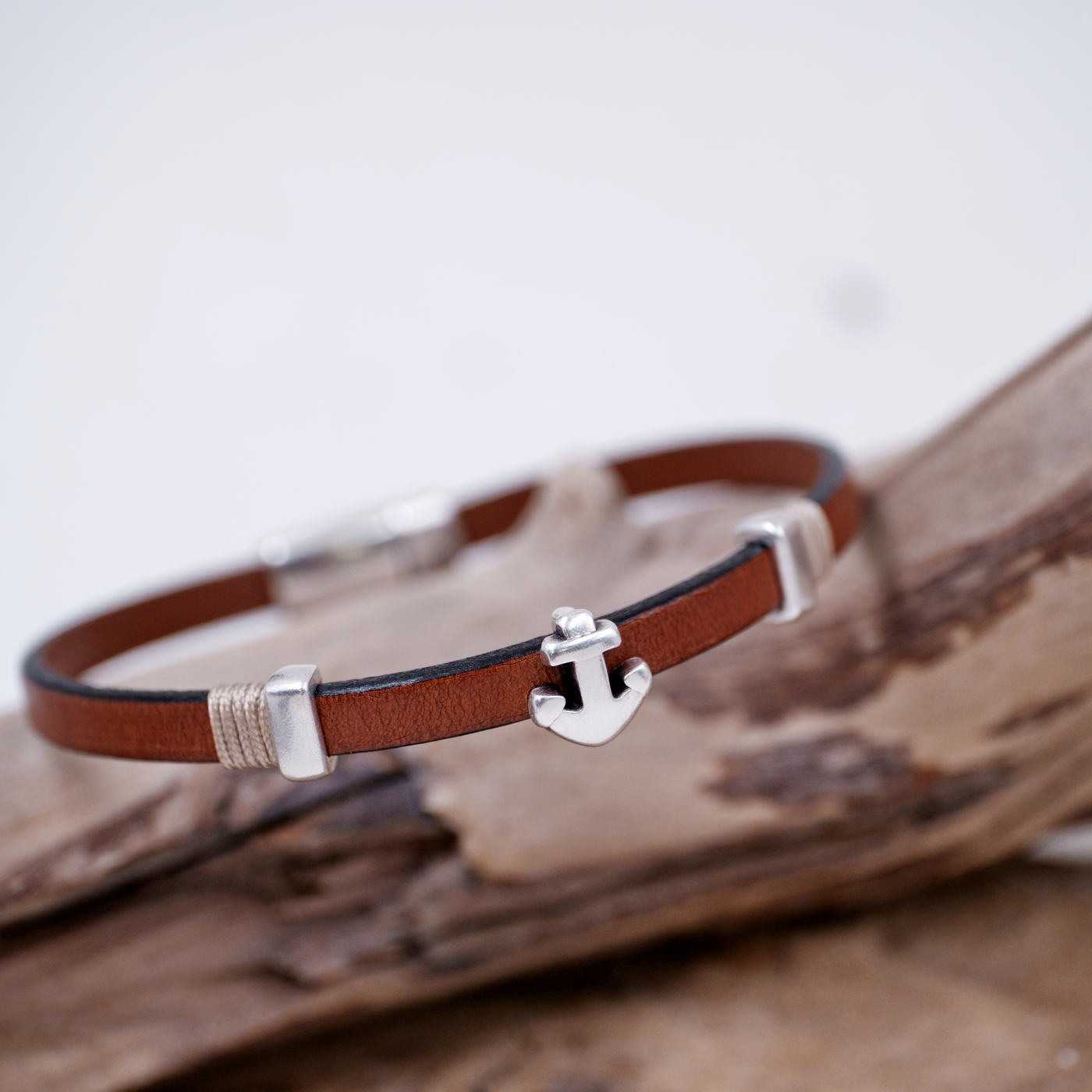 Anchor Men's Leather Bracelet — Bracelets from Toolittle — additional view 2