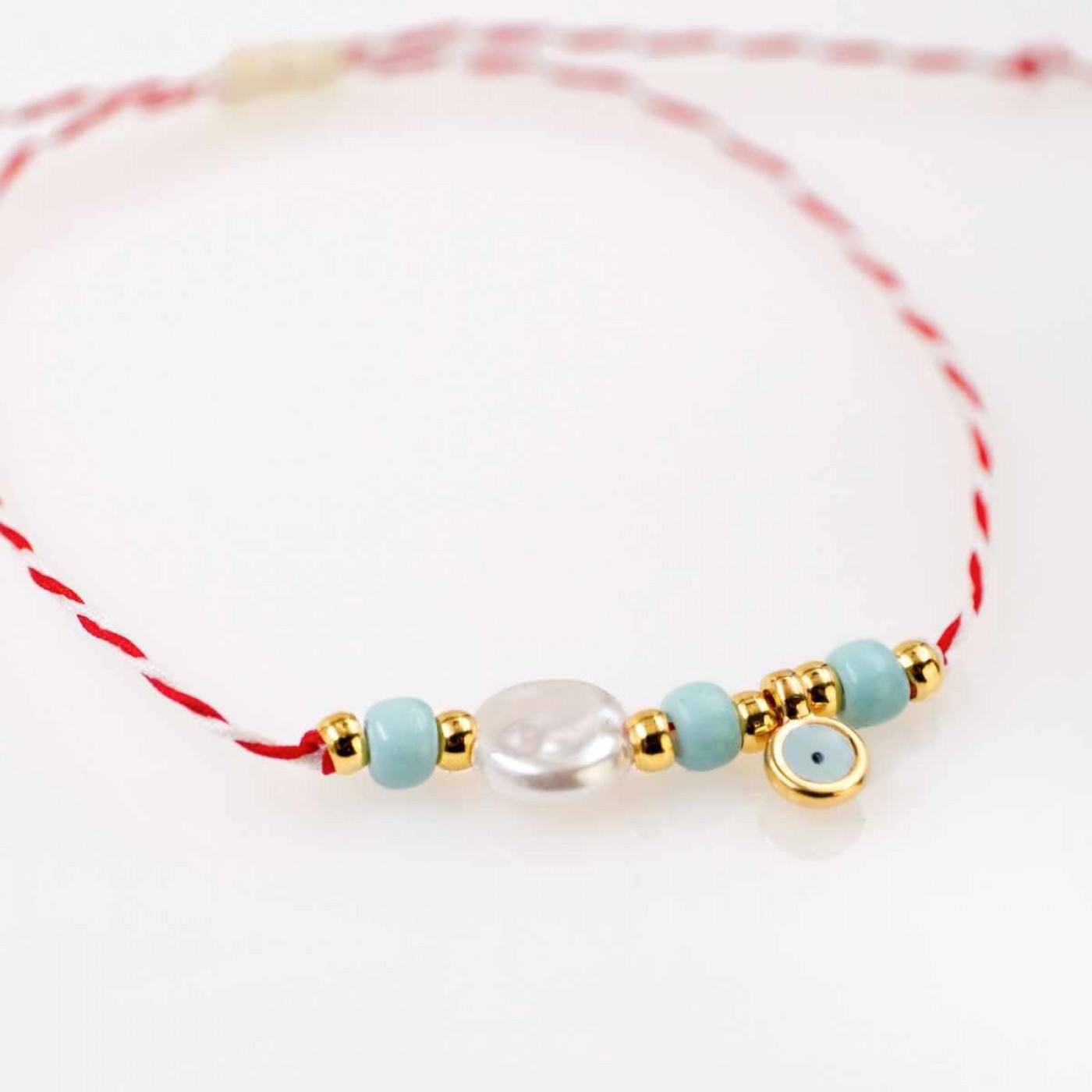 Women’s Martaki Bracelet with Evil Eye & Pearl | Handmade — Bracelets from Toolittle — additional view 2