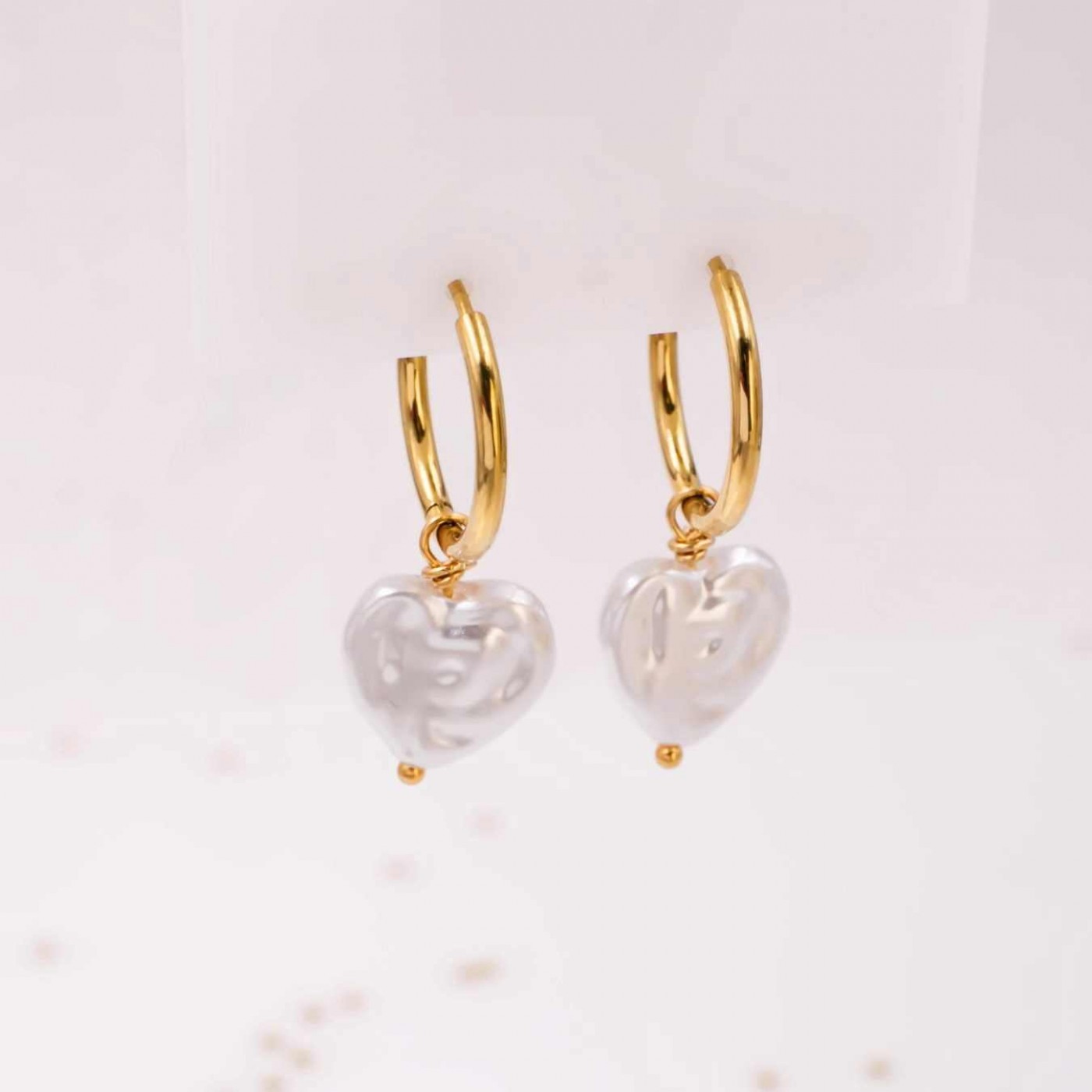 Pearl Heart Earrings – Timeless Elegance — Earrings from Toolittle — additional view 4