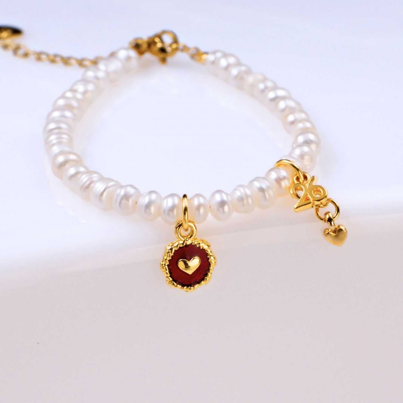 Lucky Bracelet - Fresh Water Pearls & Metal Heart — Pendants & charms from Toolittle — additional view 2