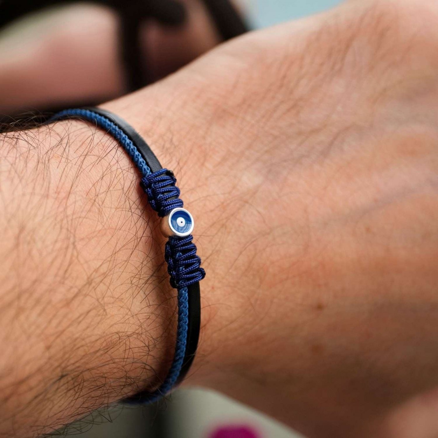 Evil Eye Leather Men's Bracelet