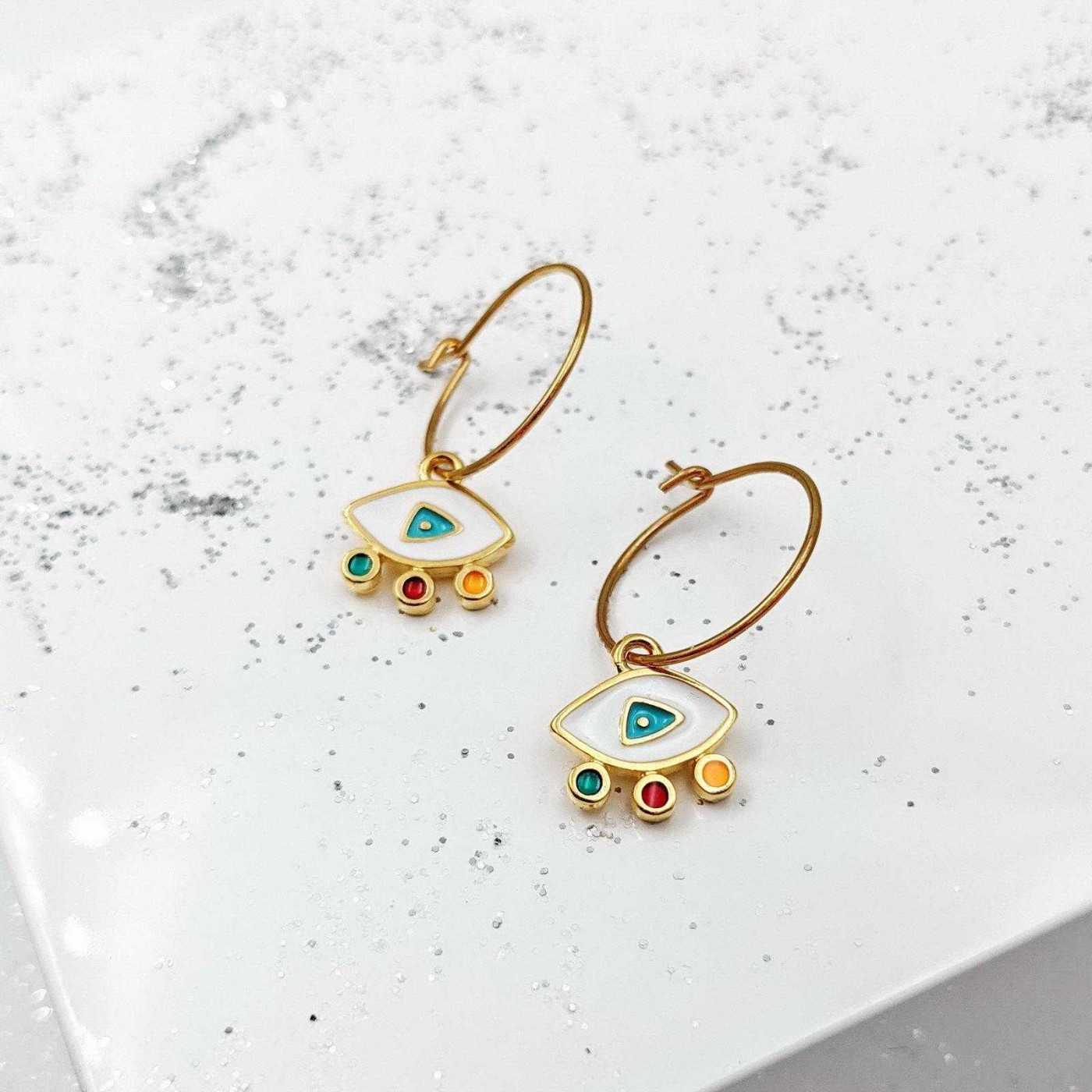 Ikaria Evil Eyes Hoopies — Earrings from Toolittle — additional view 4