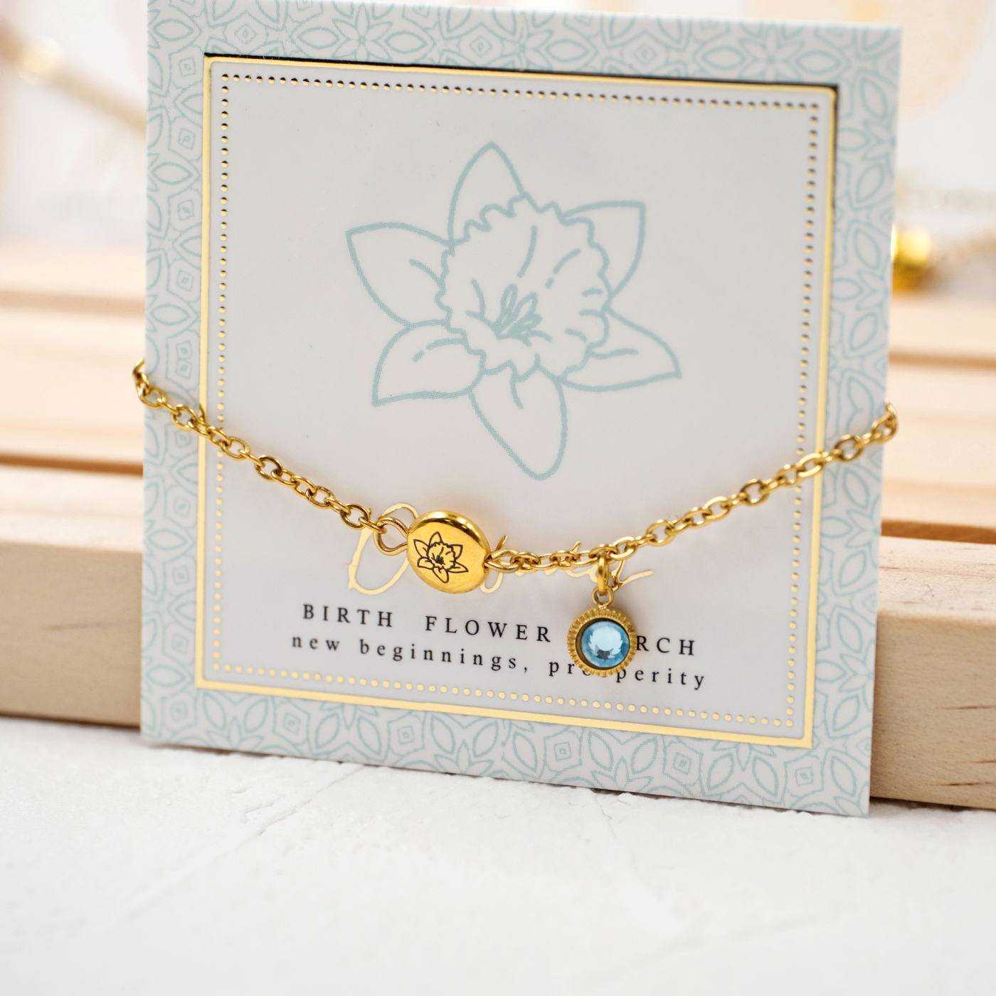 Bracelet with Birth Flower - March — Bracelets from Toolittle — additional view 2