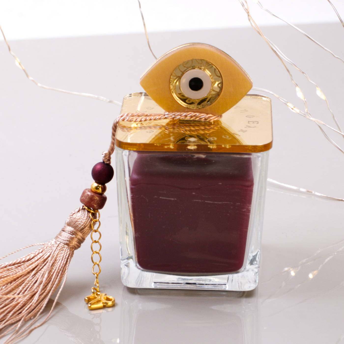 Square Scented 2026 Lucky Candle with Evil Eye