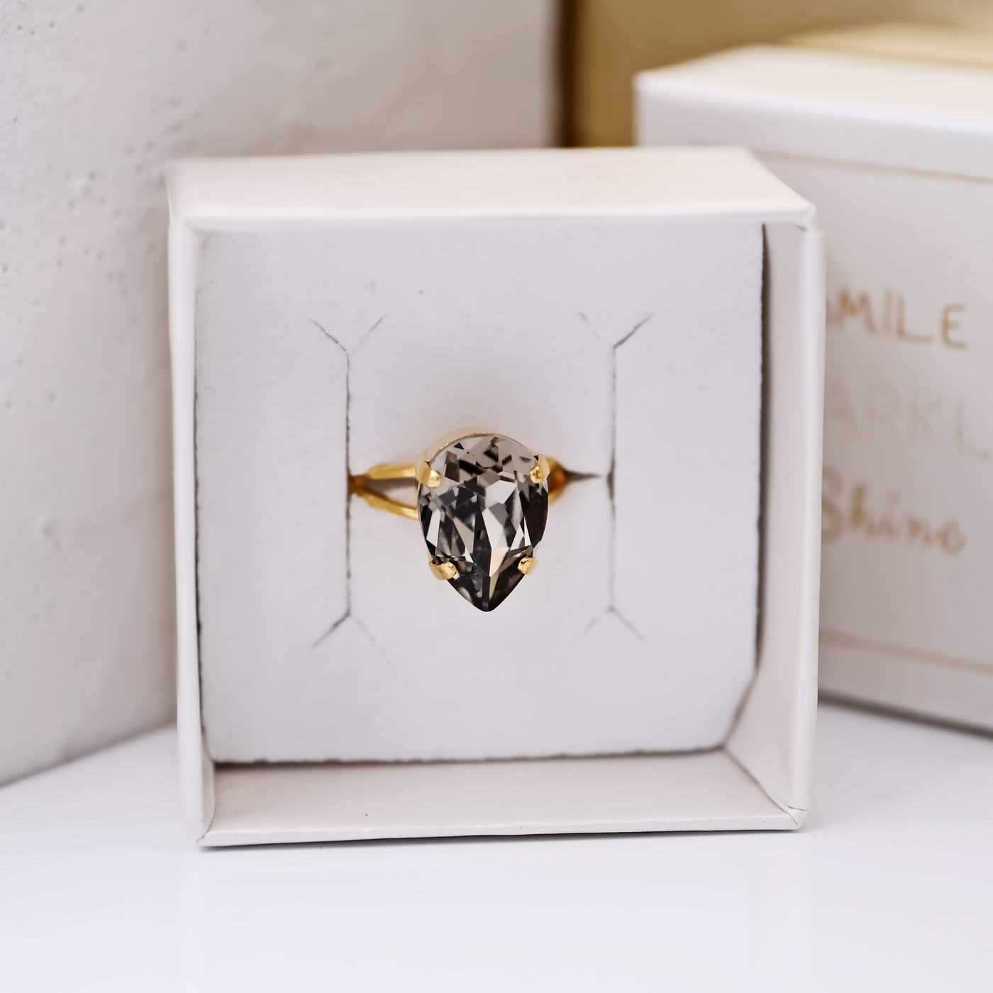 Gold-plated ring with Austrian crystal — Rings from Toolittle — additional view 2