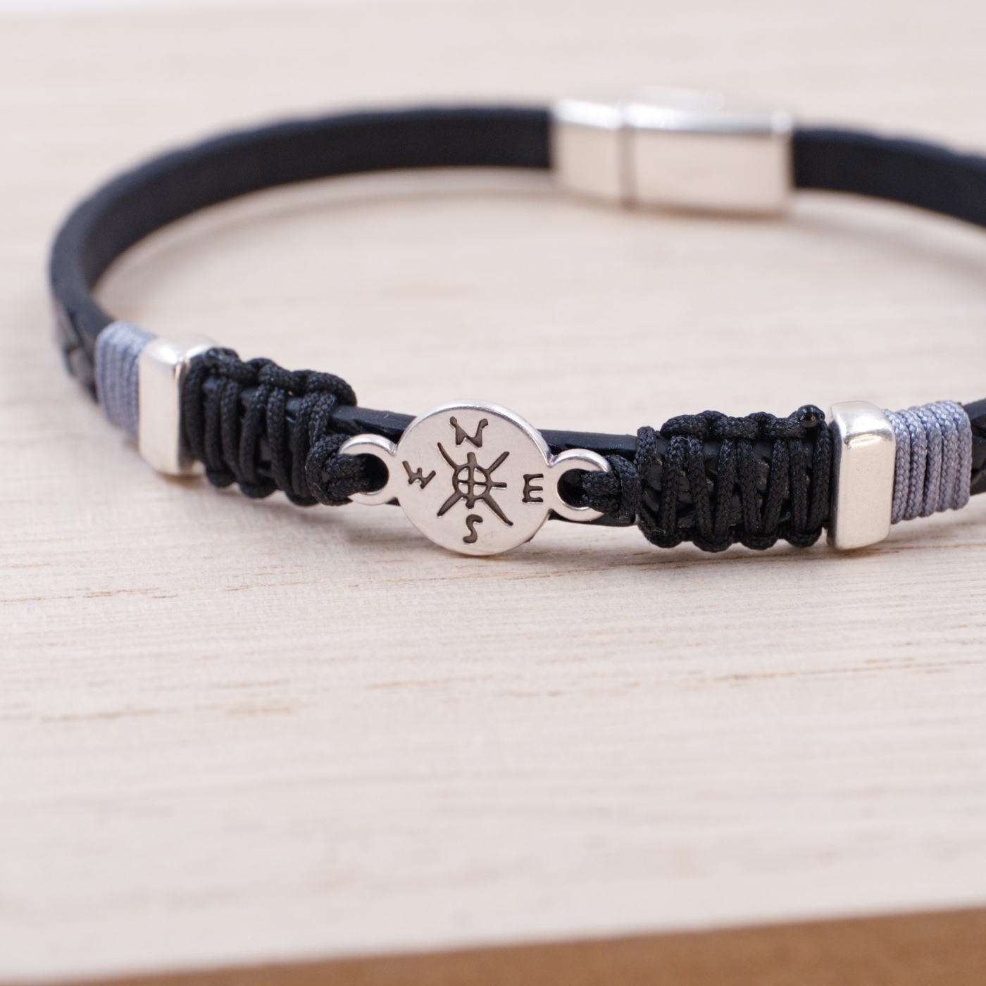 Compass Black Men's Bracelet — Bracelets from Toolittle — additional view 5