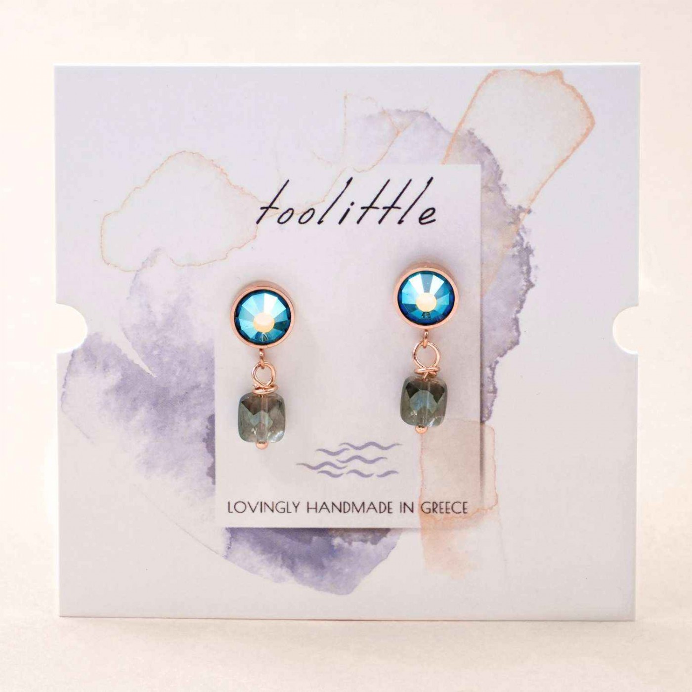 Stone Rose Gold-plated Inox Earrings — Earrings from Toolittle — additional view 2