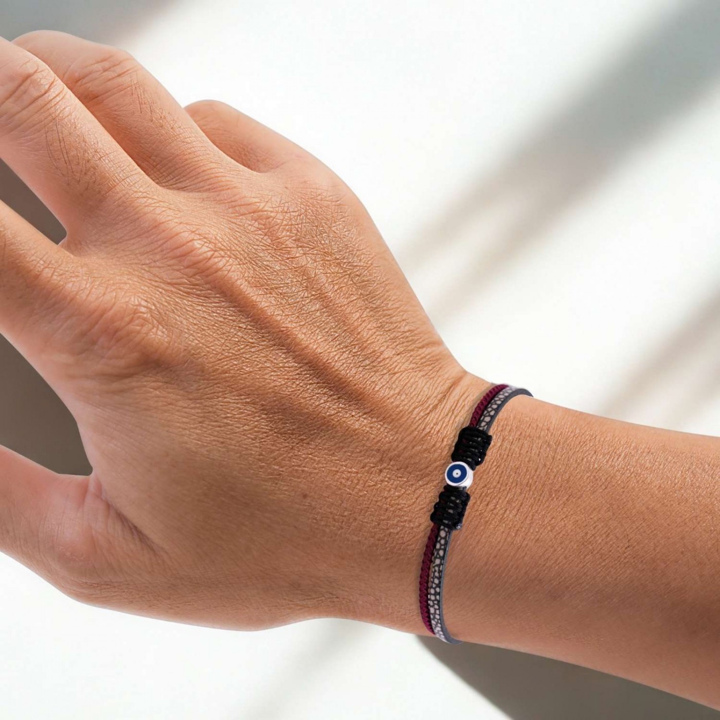 Evil Eye Leather Men's Bracelet