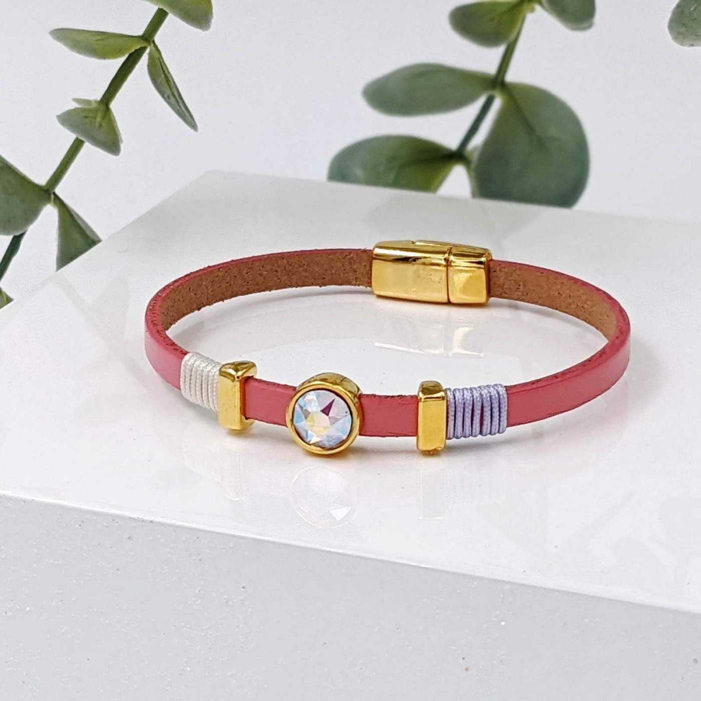 Leather bracelet with crystal — Bracelets from Toolittle — additional view 2