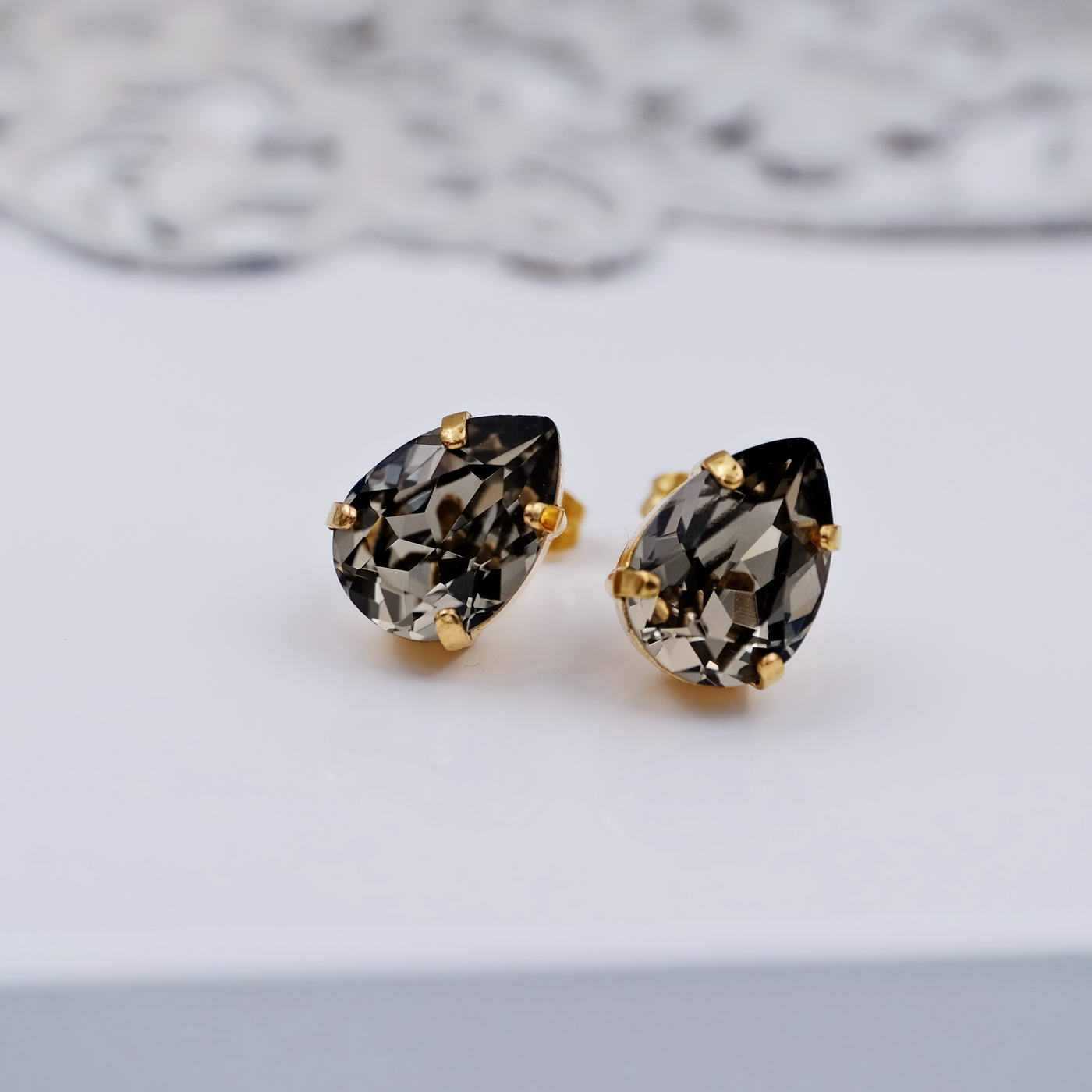 Stud earrings with crystals — Earrings from Toolittle — additional view 5