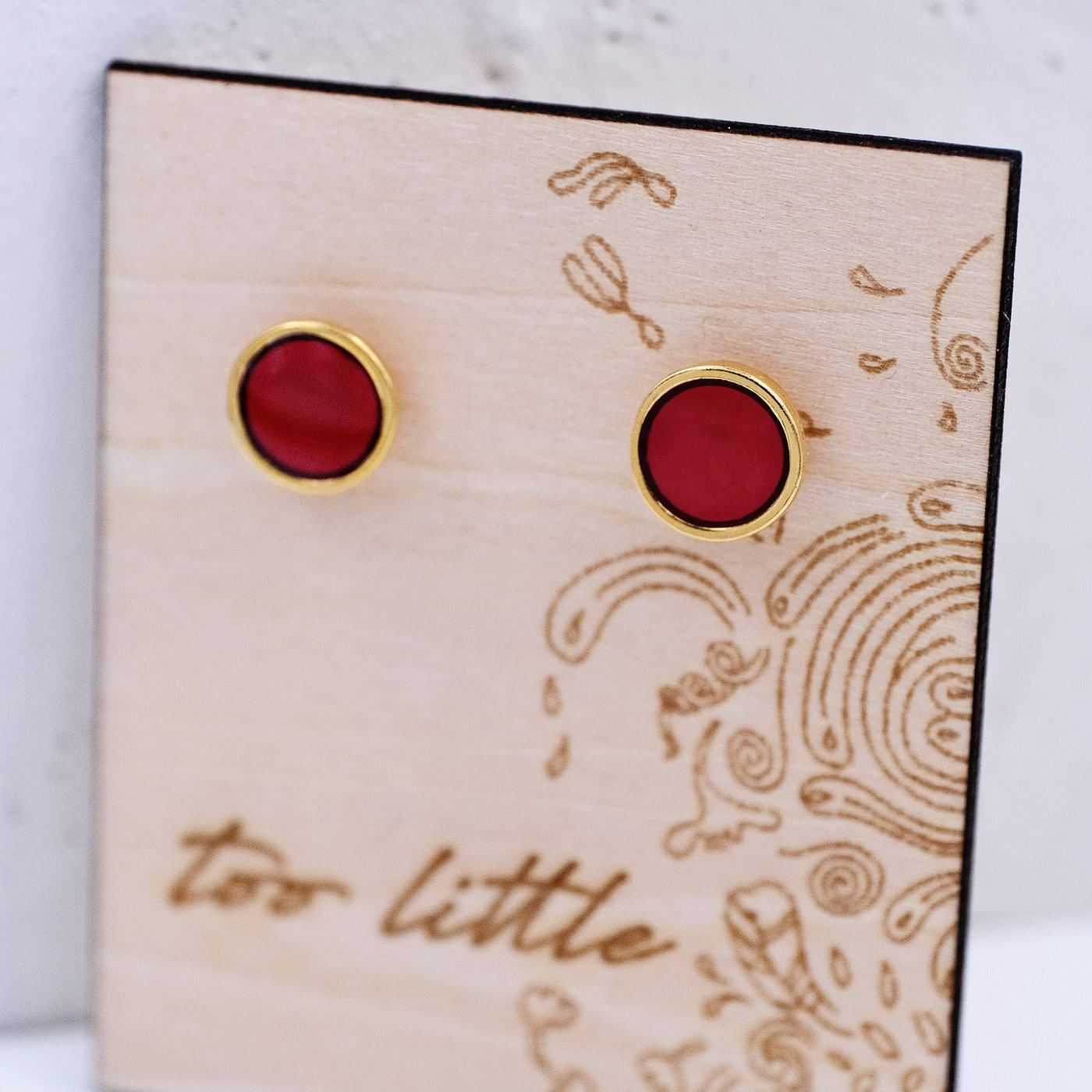 "Midi Dots on Wood" Stud earrings — Earrings from Toolittle — additional view 2