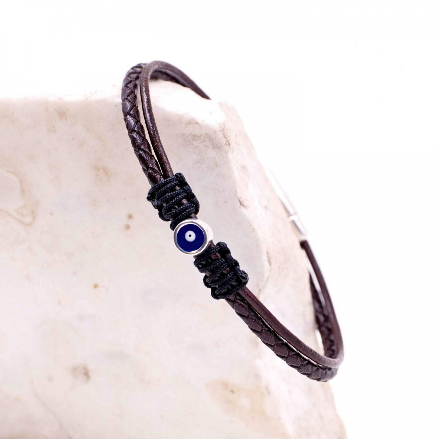 Evil Eye Leather Men's Bracelet — Bracelets from Toolittle — additional view 2