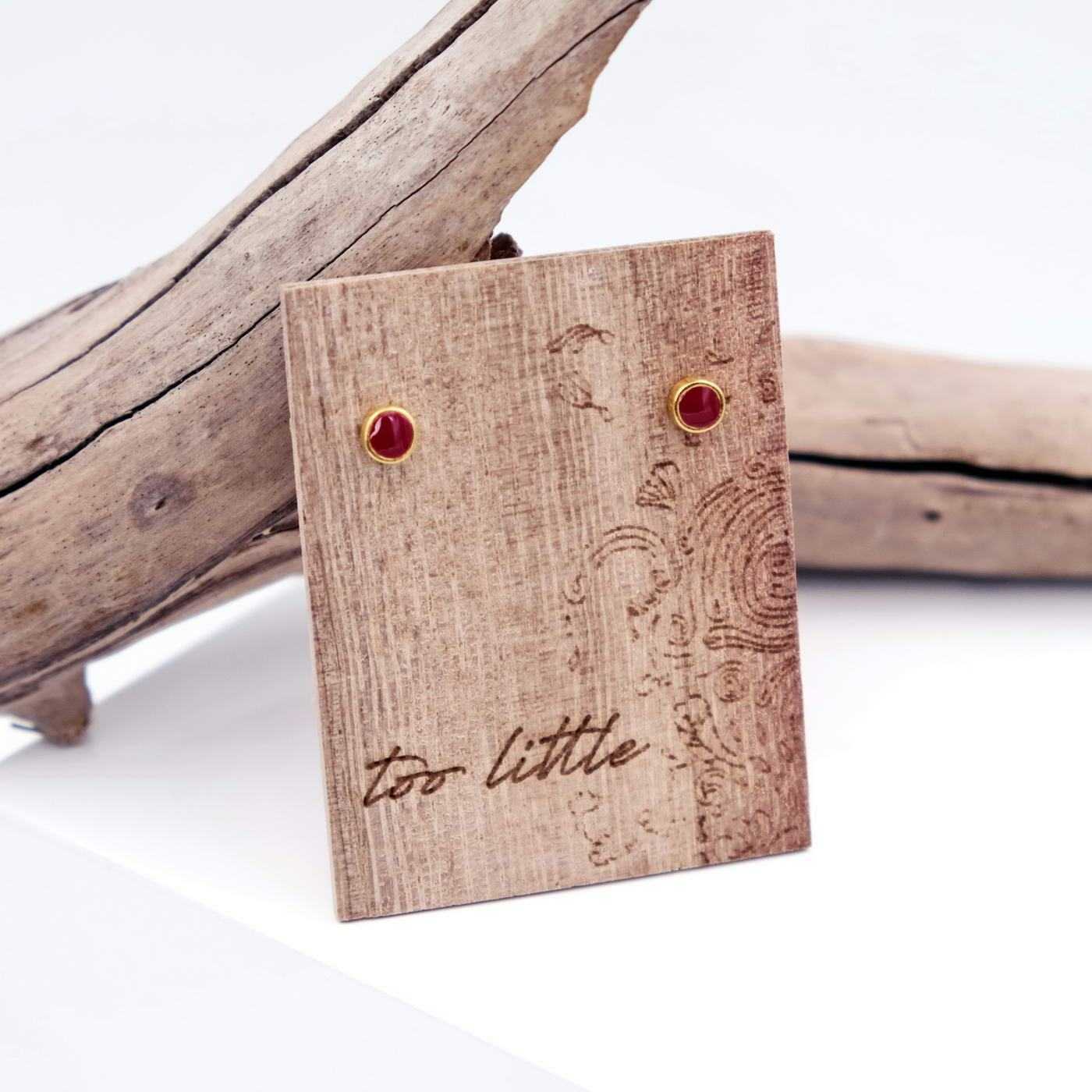 "Tiny Dots on Wood" Stud earrings — Earrings from Toolittle — additional view 2