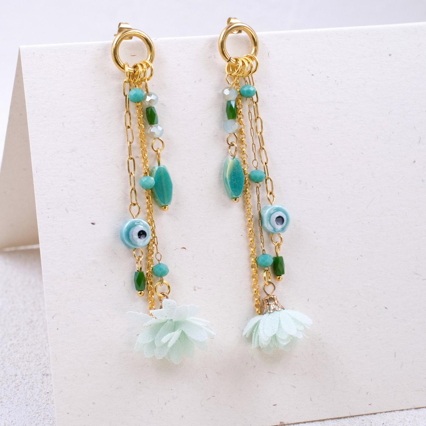 Evil Eye Gold-plated Earrings — Earrings from Toolittle — additional view 2