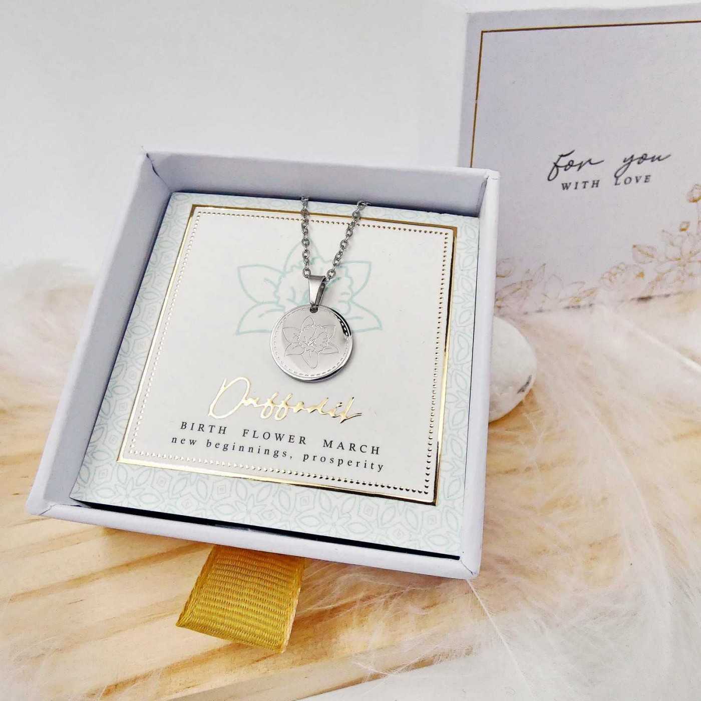 Birth Flower Necklace- Daffodil for March — Necklaces from Toolittle — additional view 3