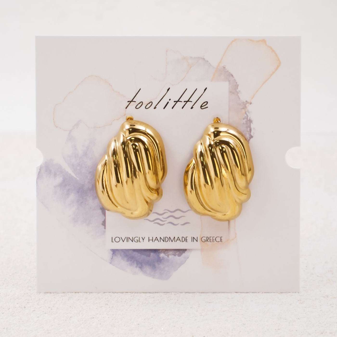 Gold-plated Stud Earrings — Earrings from Toolittle — additional view 2