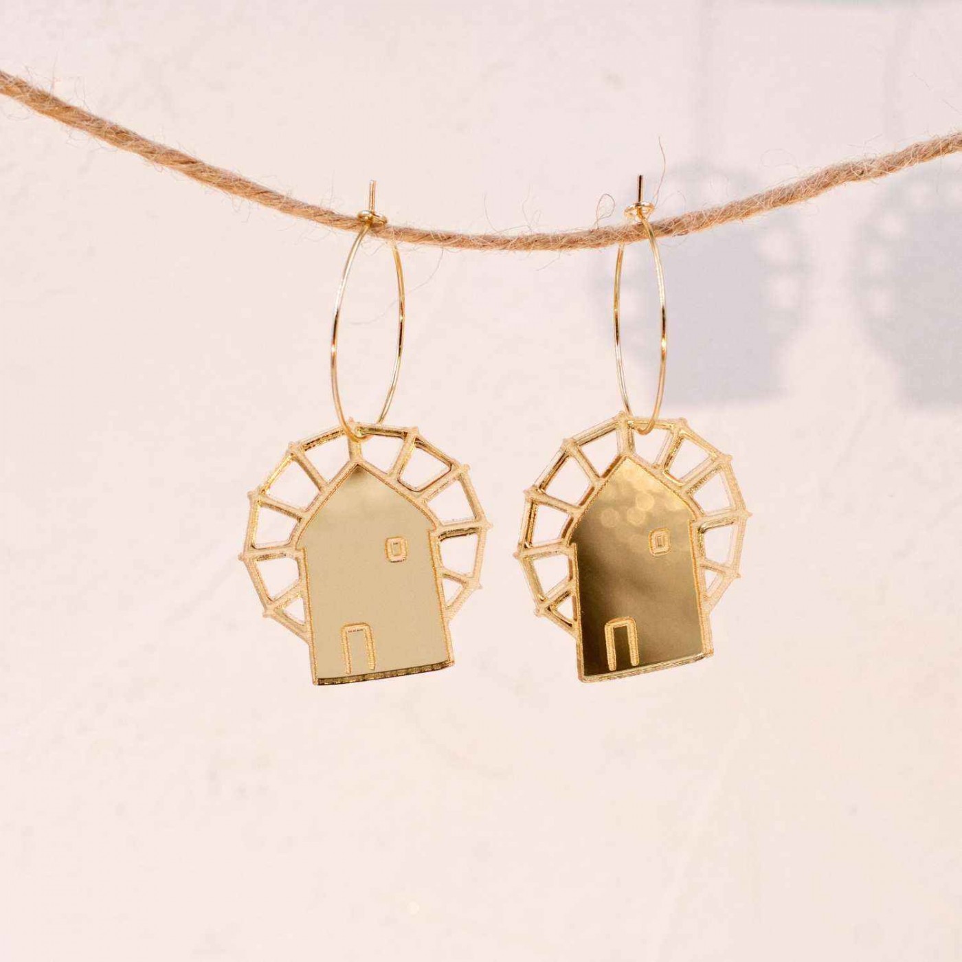 Plexiglass Windmill Hoop Earrings — Earrings from Toolittle — additional view 4