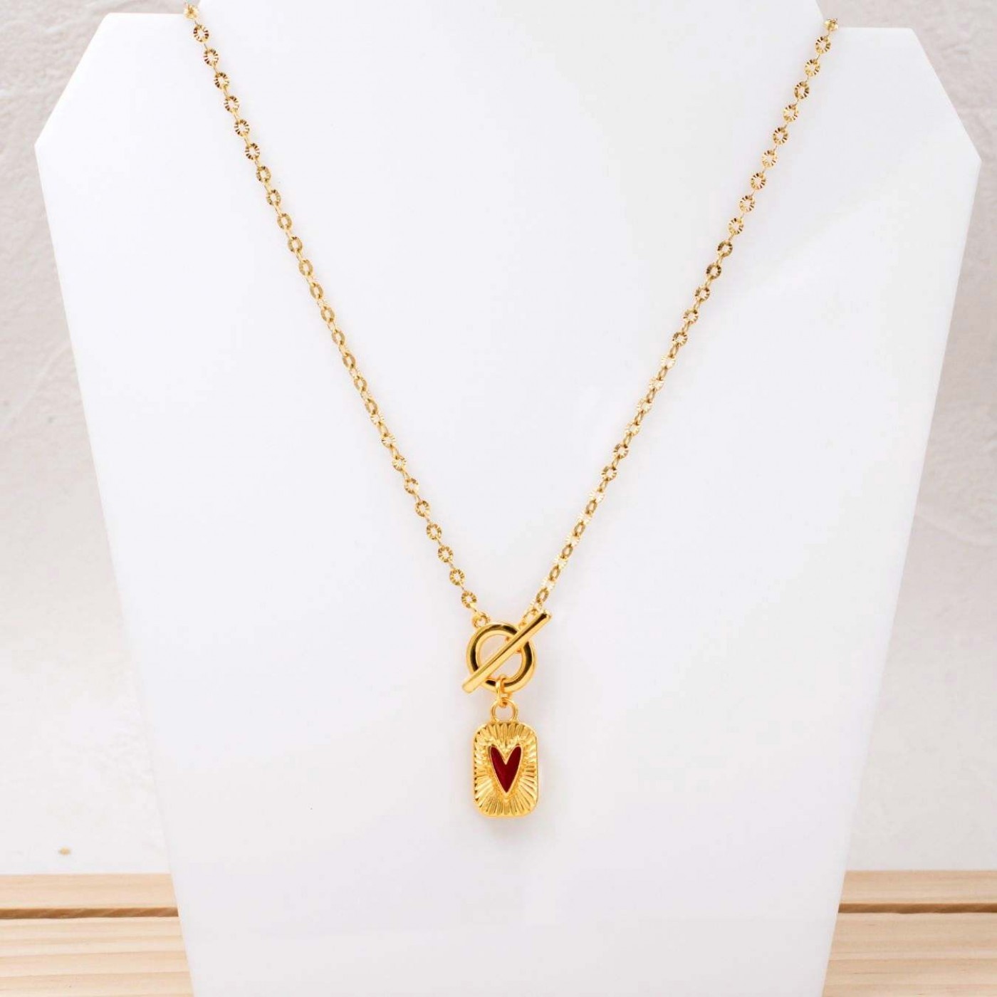 Toggle Clasp: Gold-plated Necklace - Heart — Necklaces from Toolittle — additional view 3