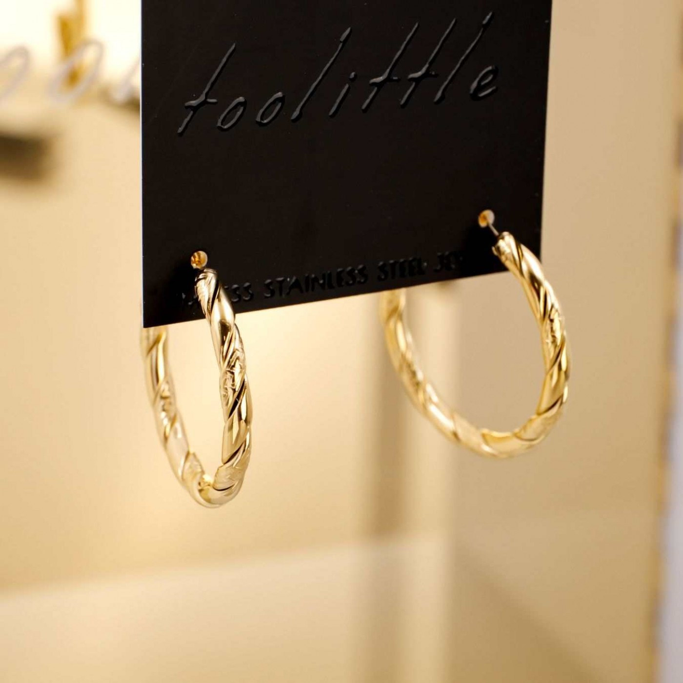 Gold-Plated Hoop Earrings – Elegant Essentials — Earrings from Toolittle — additional view 3