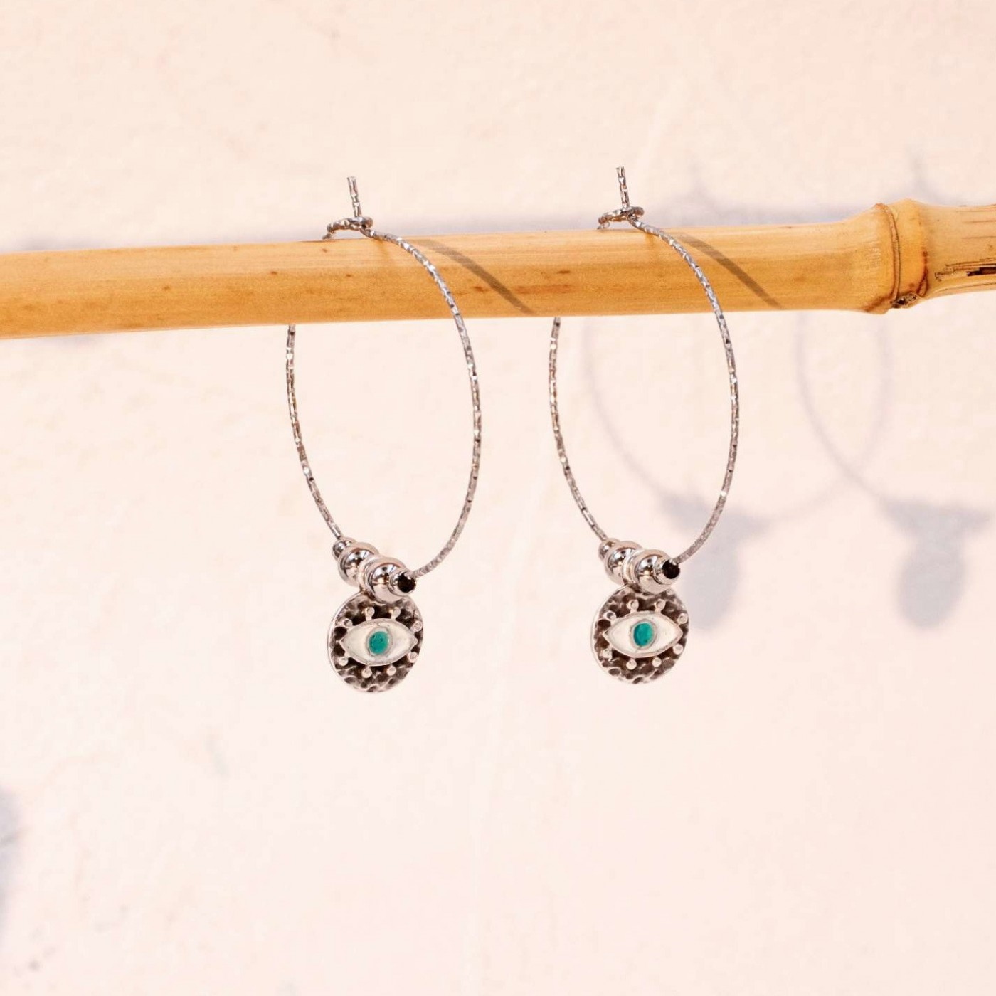 Evil Eye Hoop Earrings — Earrings from Toolittle — additional view 3