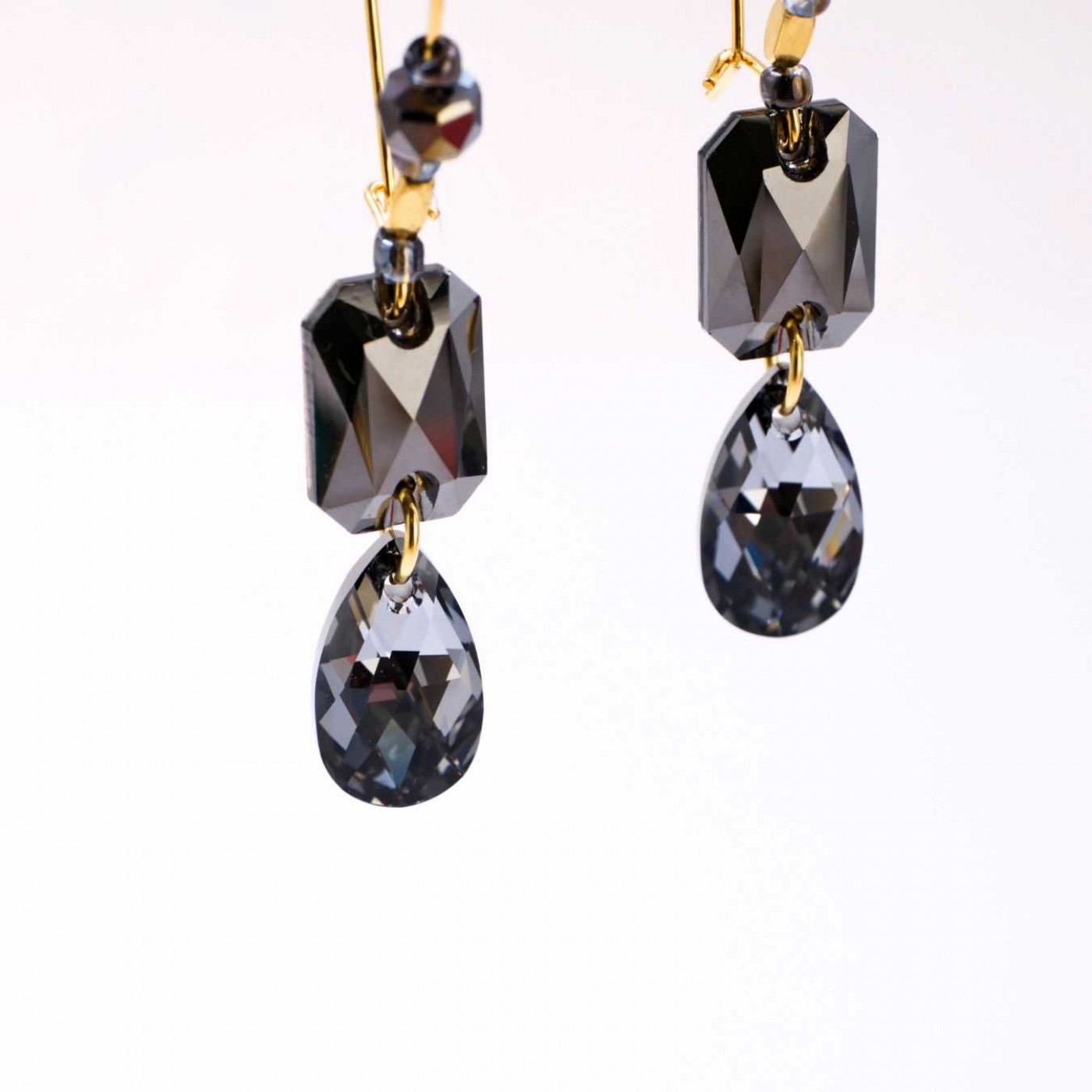 Crystal Collection: Dangle Earrings - Grey — Earrings from Toolittle — additional view 2