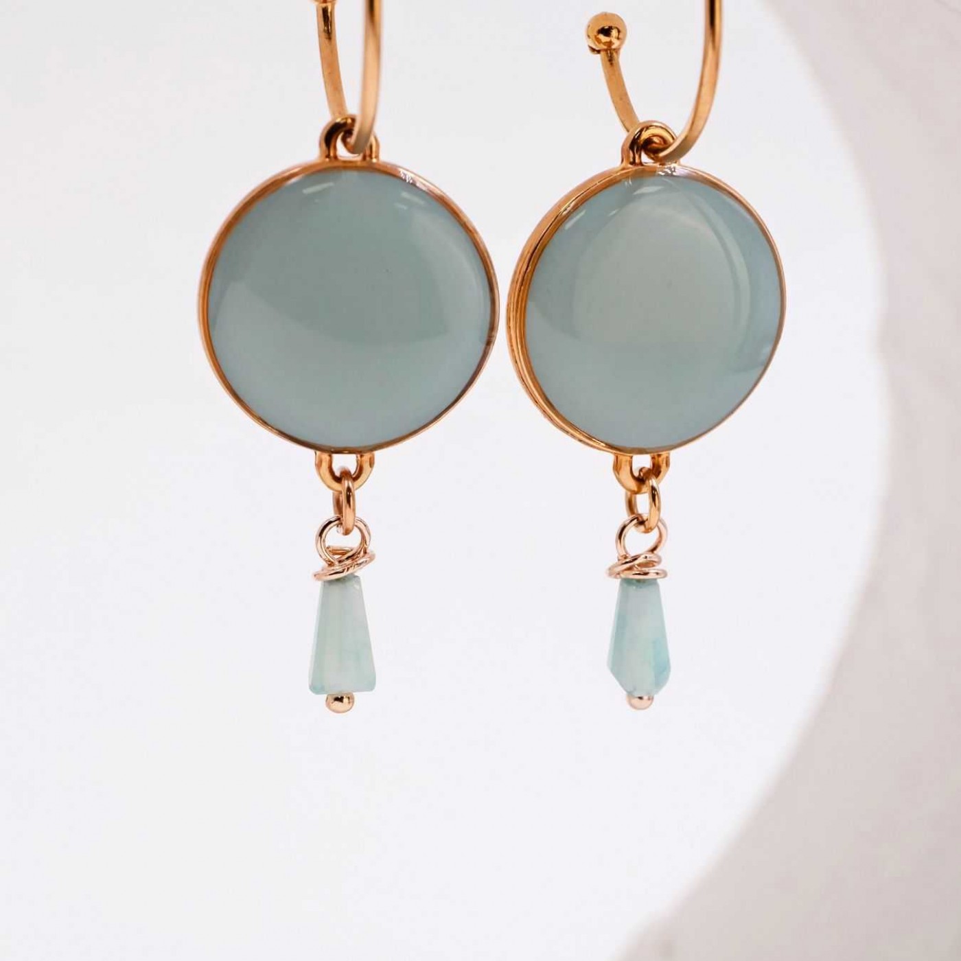 Enamel Jewelry: Rose Gold-Plated Hoop Earrings — Earrings from Toolittle — additional view 3