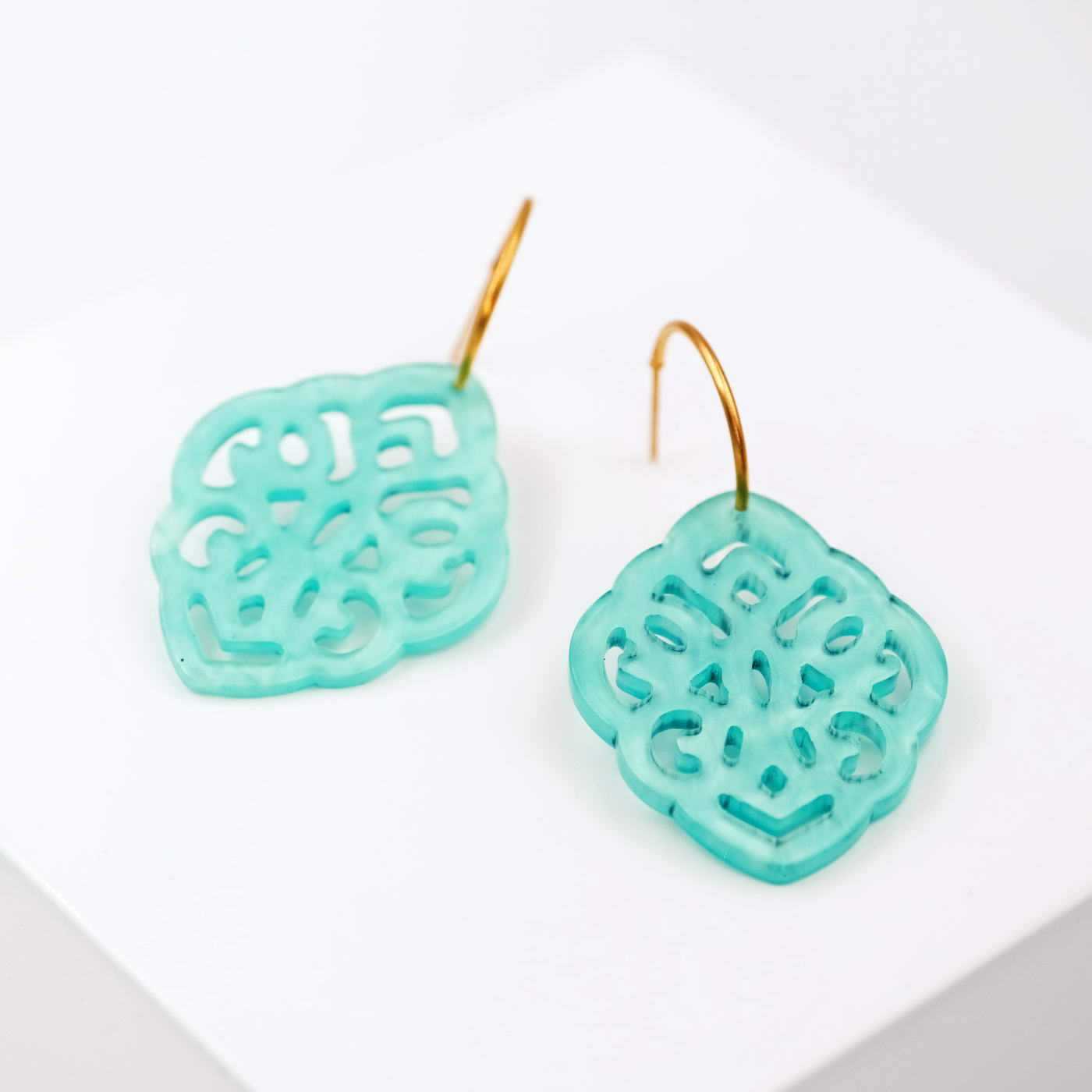 Astypalaia Resin Broderie Hoops — Earrings from Toolittle — additional view 2
