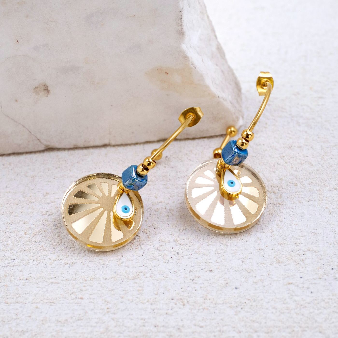 Hoop Earrings with Evil Eye
