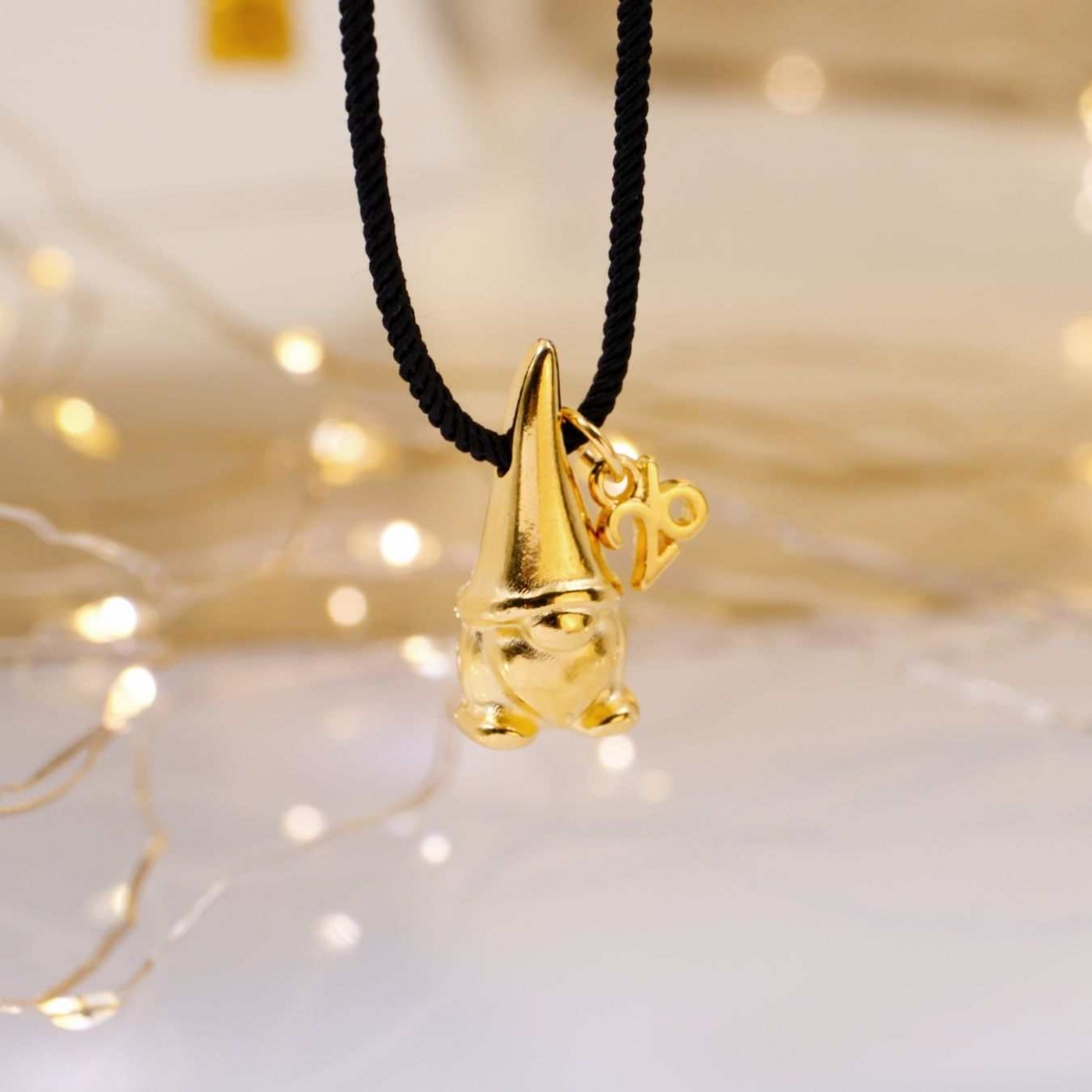 Handmade 2026 Lucky Necklace: Golden Gnome — Pendants & charms from Toolittle — additional view 3