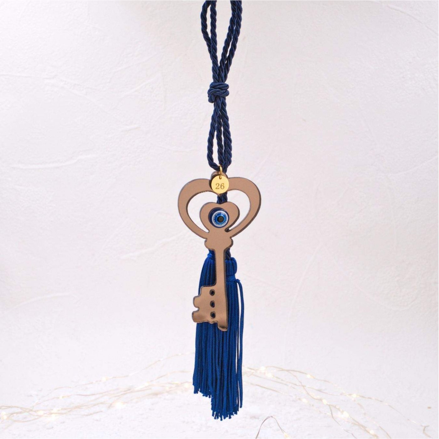 Handmade 2026 Good Luck Charm – Plexiglass Key & Acrylic Evil Eye — Pendants & charms from Toolittle — additional view 3