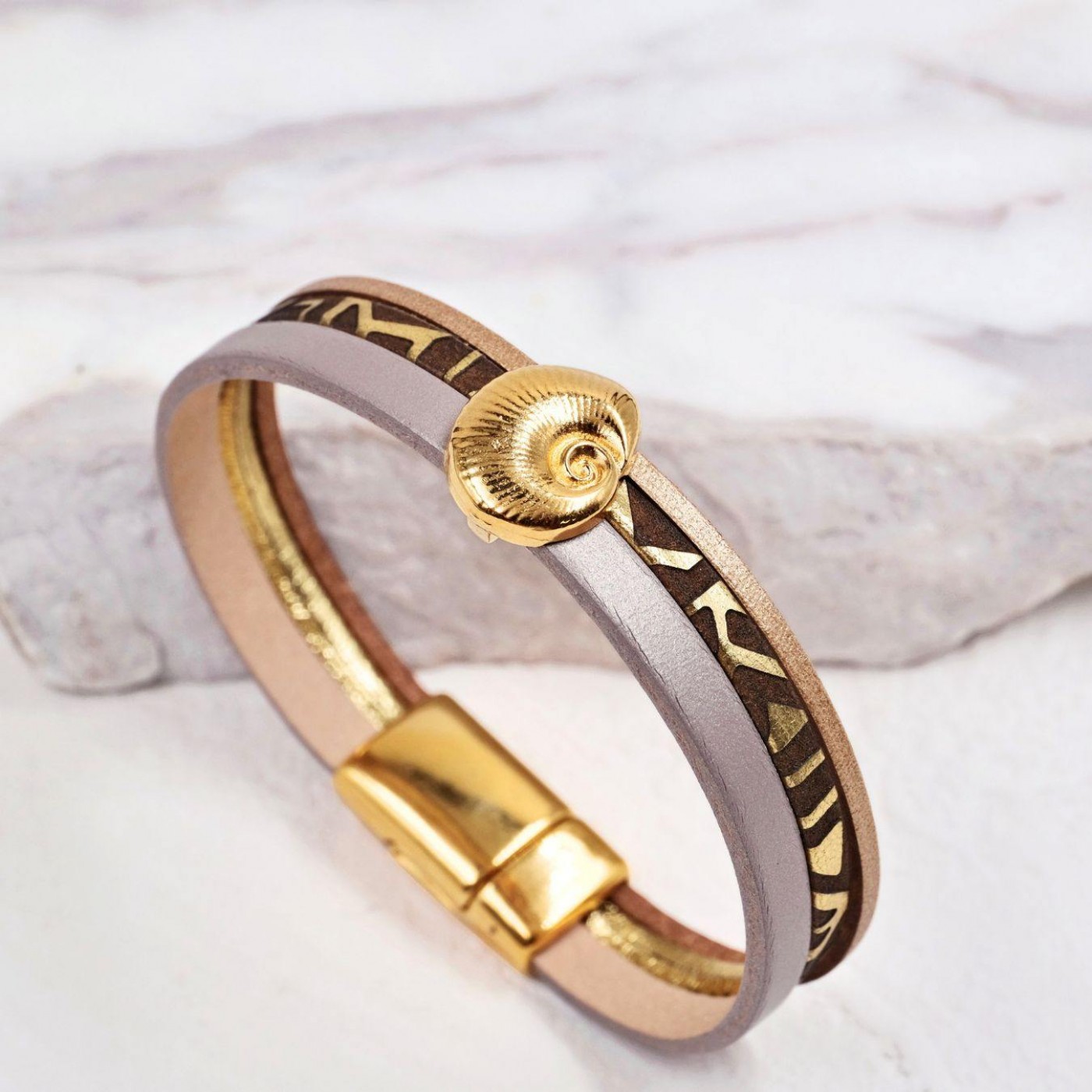 Women's Bracelet | Multi Leather & Sea Shell — Bracelets from Toolittle — additional view 3