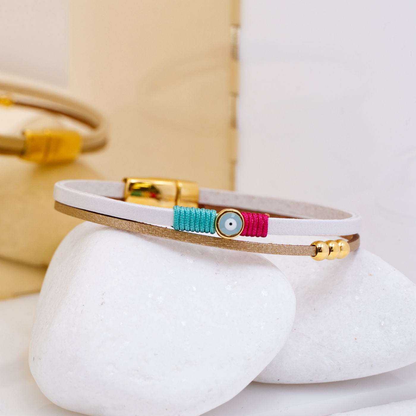 Evil Eye Leather Bracelet — Bracelets from Toolittle — additional view 2