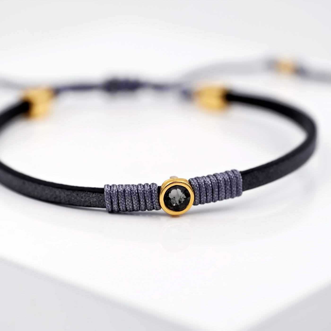 Leather bracelet with crystal — Bracelets from Toolittle — additional view 3
