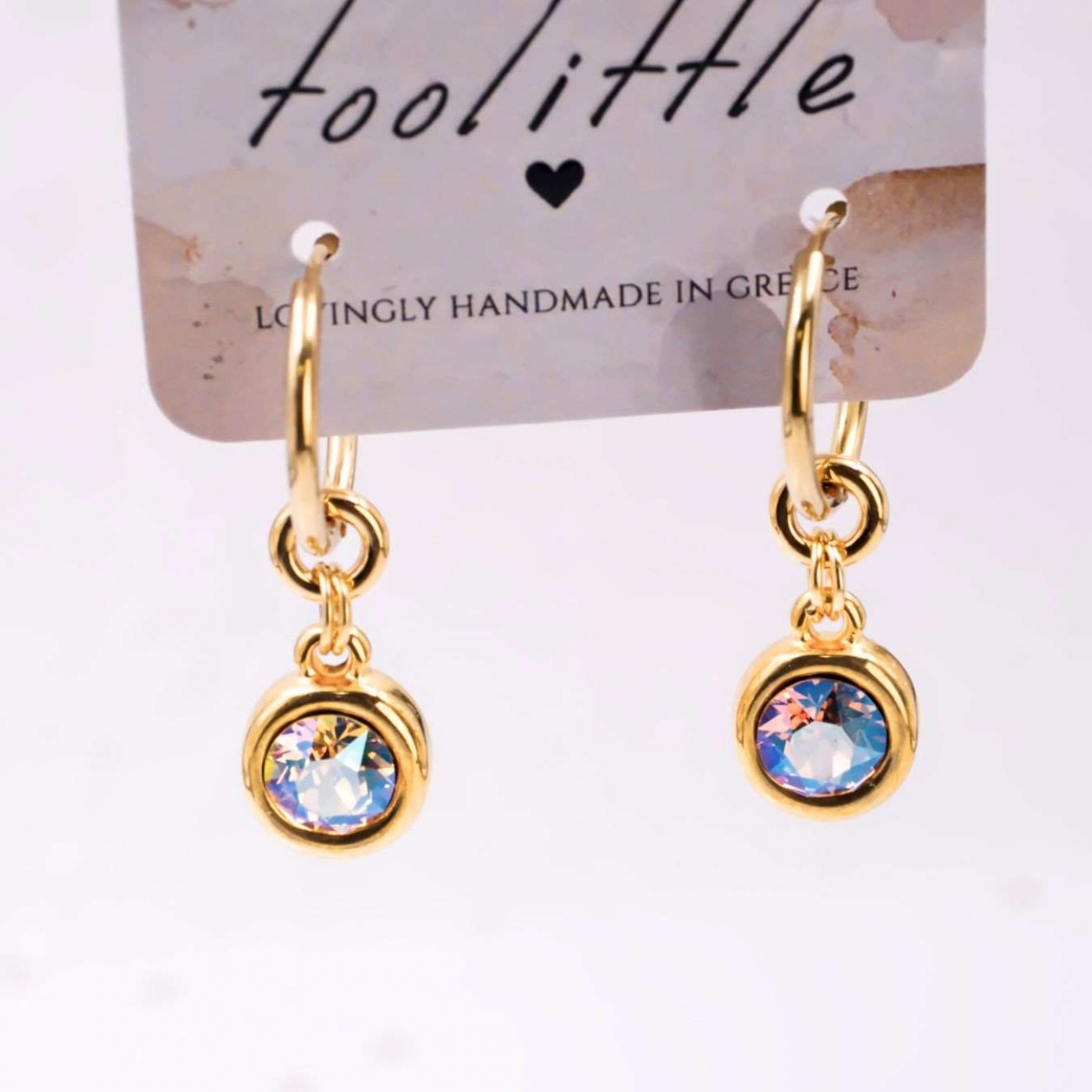 Crystal Collection: Gold-Plated Hoop Earrings — Earrings from Toolittle — additional view 2