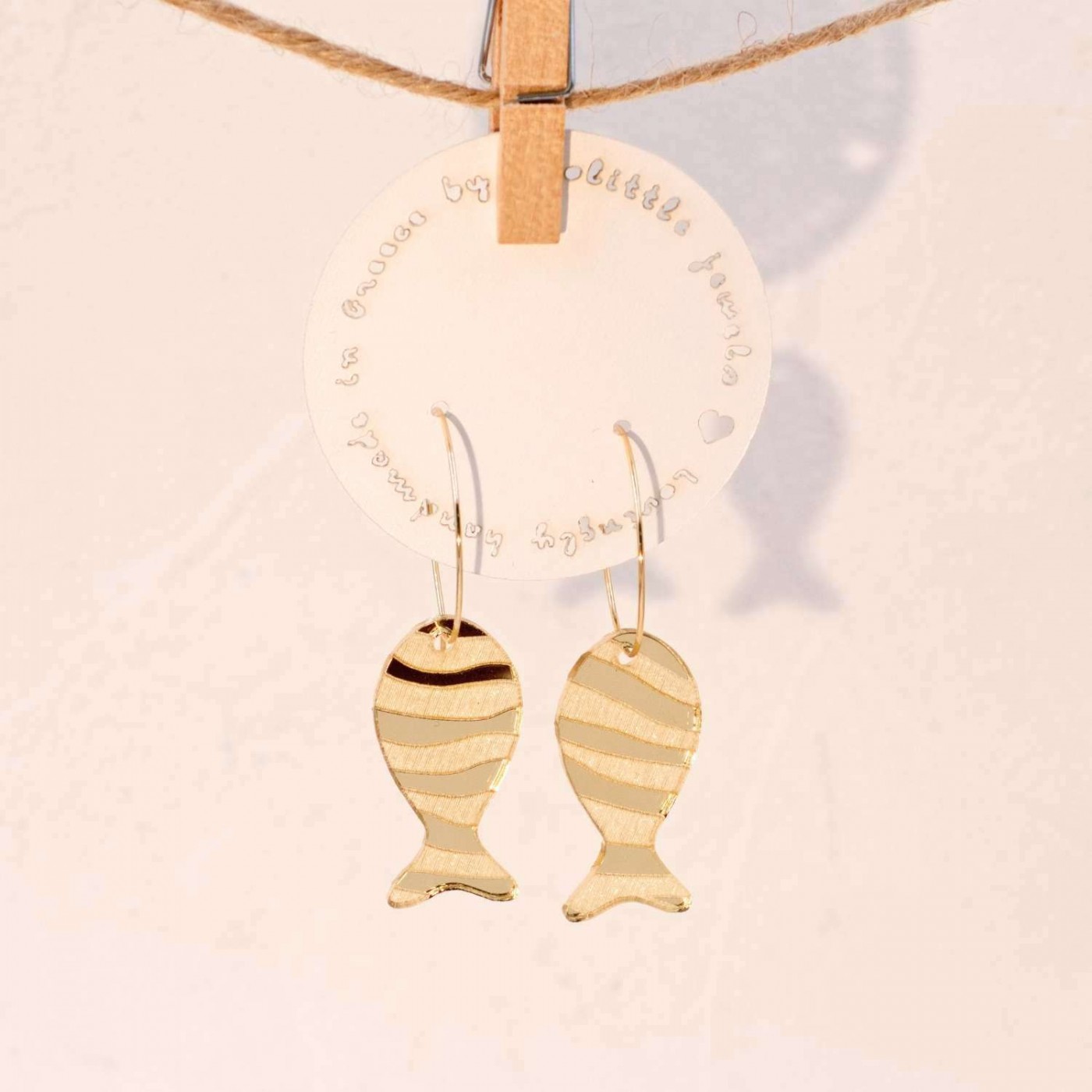 Plexiglass Fish Hoop Earrings — Earrings from Toolittle — additional view 3