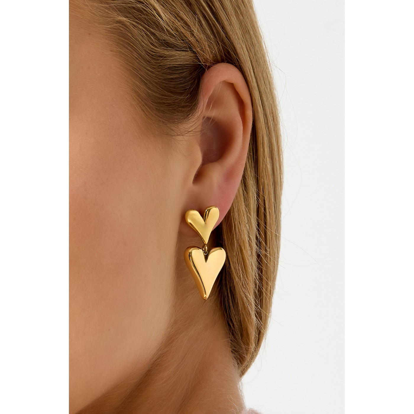 Steel Heart Earrings – Timeless Elegance — Earrings from Toolittle — additional view 3