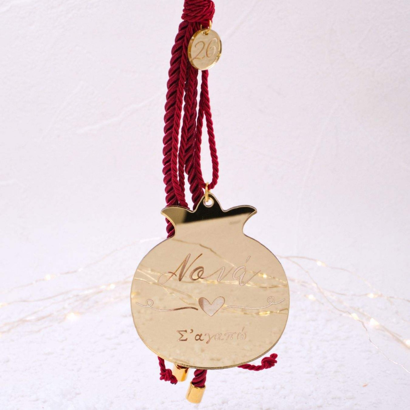 Personalized Hanging Lucky Pomegranate Charm: I Love You Godmother! — Pendants & charms from Toolittle — additional view 2
