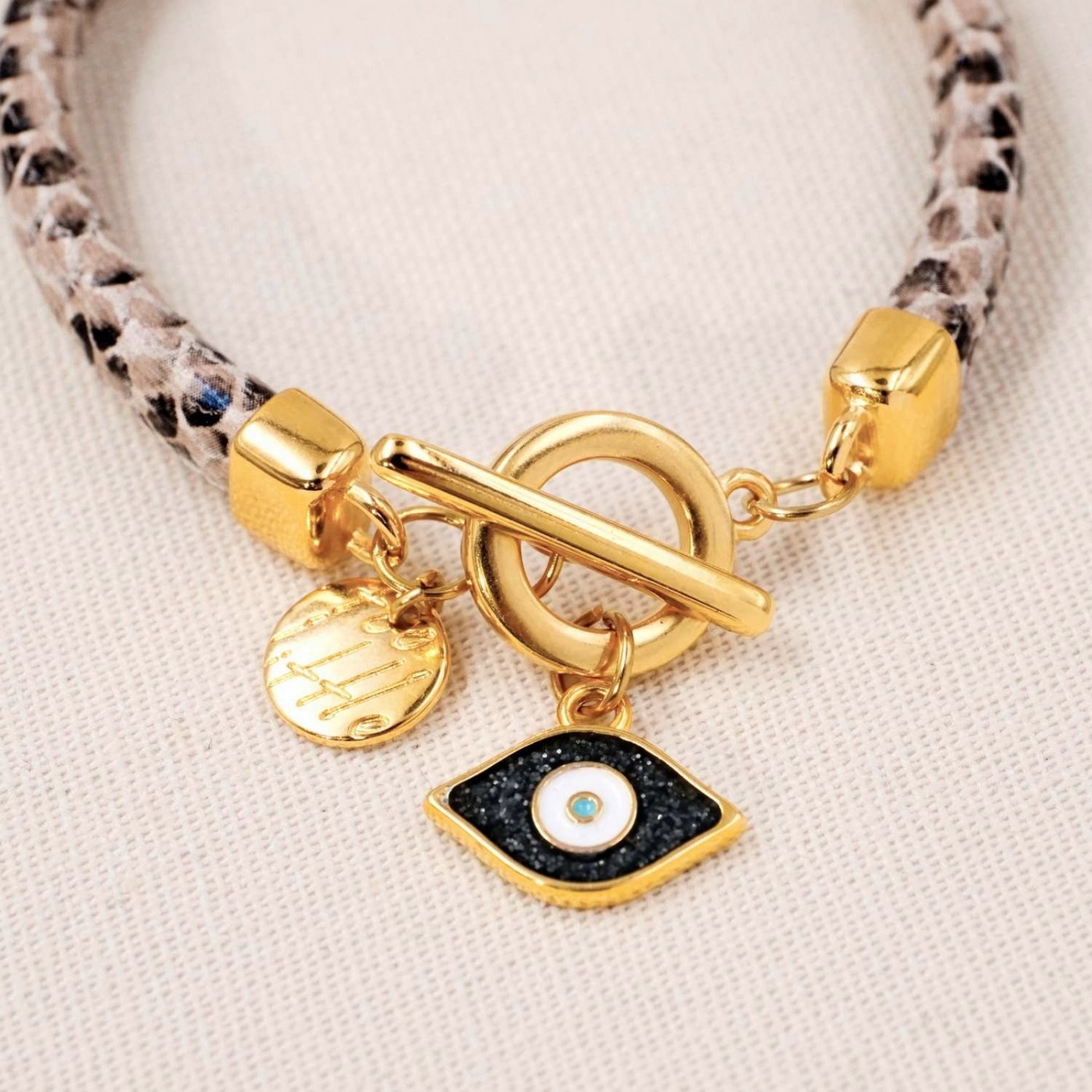 Women's Bracelet with Enamelled Evil Eye — Bracelets from Toolittle — additional view 3