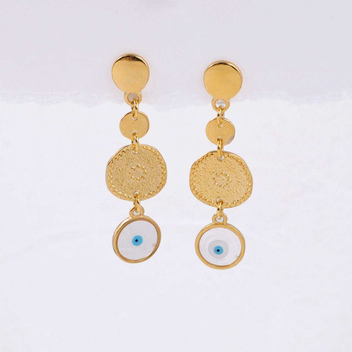 Evil Eye Dangle Earrings — Earrings from Toolittle — additional view 2