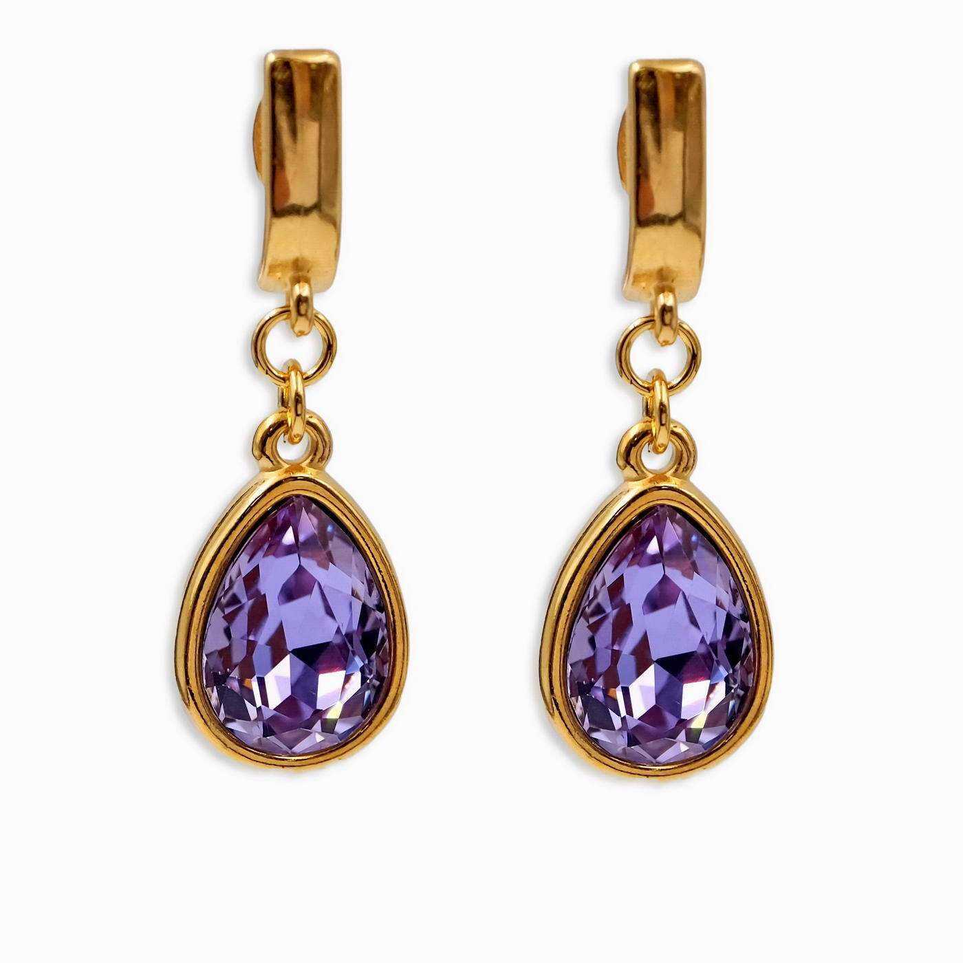 Mid-sized earrings with crystals