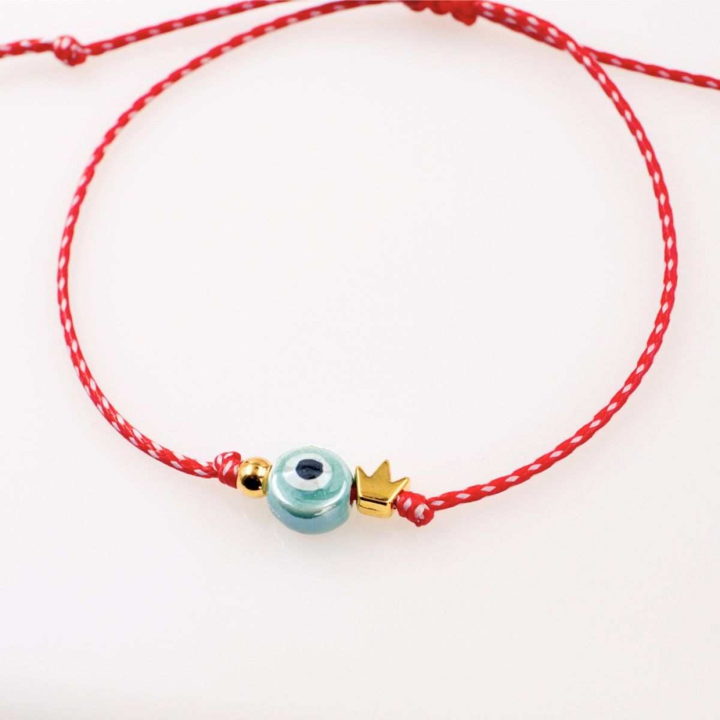 Women’s Martaki Bracelet with Evil Eye & 24K Crown | Handmade — Bracelets from Toolittle — additional view 3
