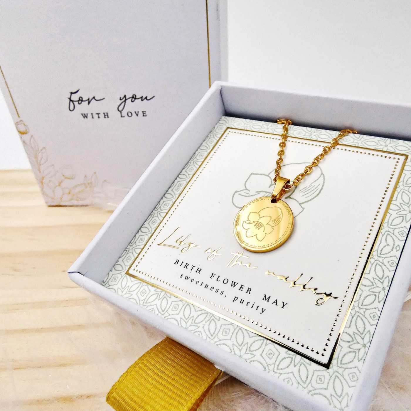 Birth Flower Necklace- Lily of the Valley for May — Necklaces from Toolittle — additional view 3