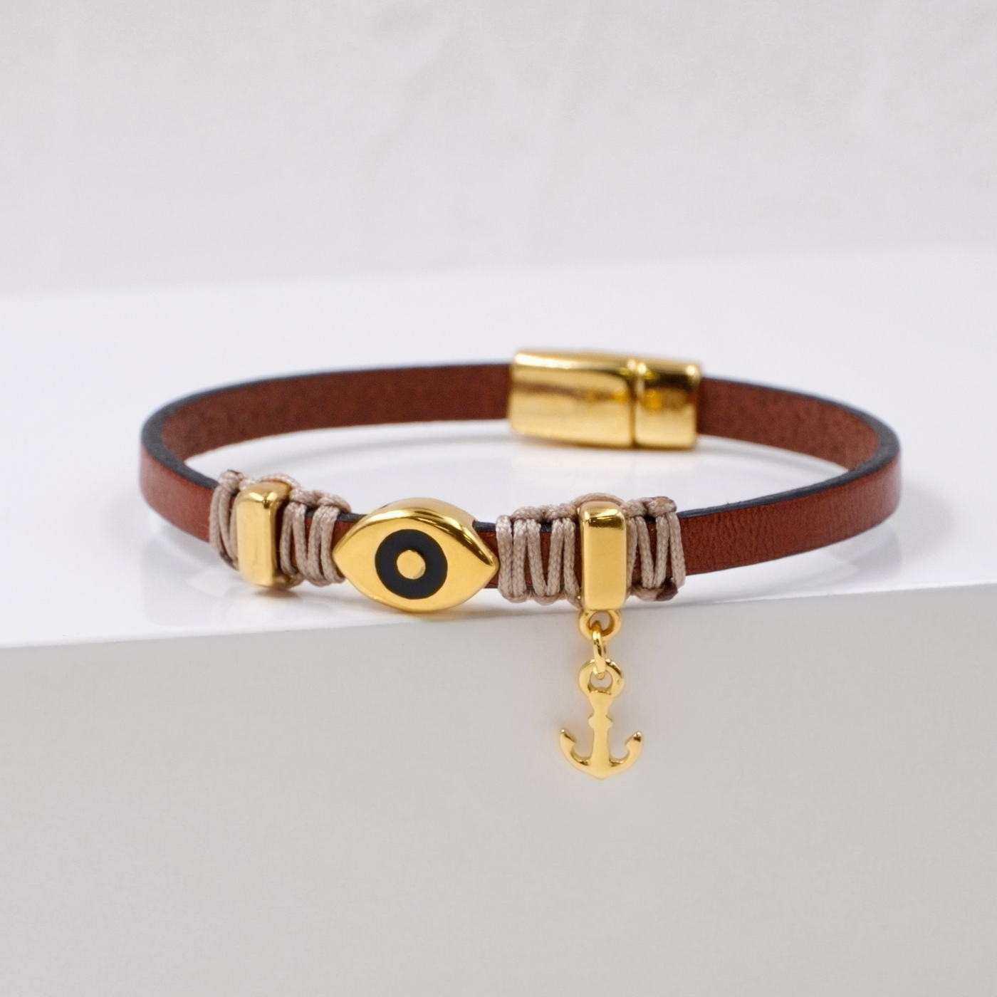 Evil Eye Leather Bracelet — Bracelets from Toolittle — additional view 3
