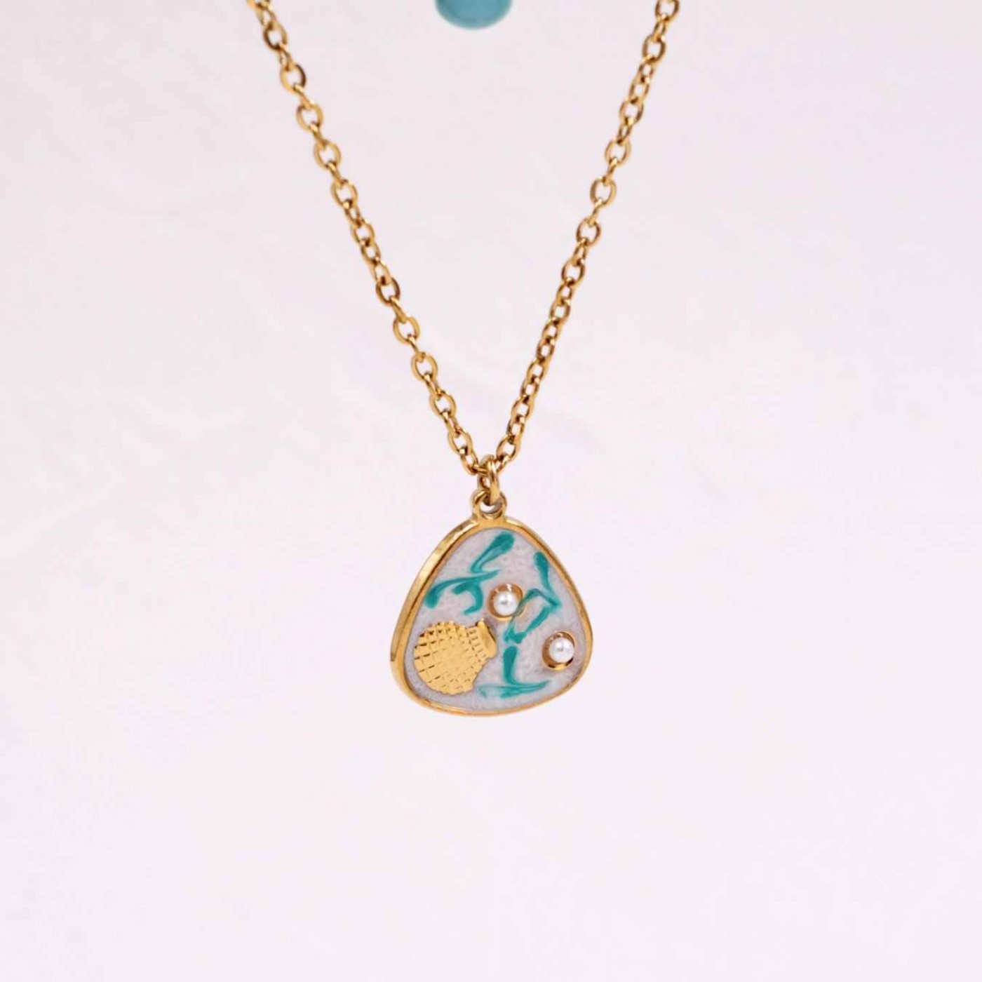 Stainless Steel Jewelry: Mother of Pearl Layered Necklace — Necklaces from Toolittle — additional view 5