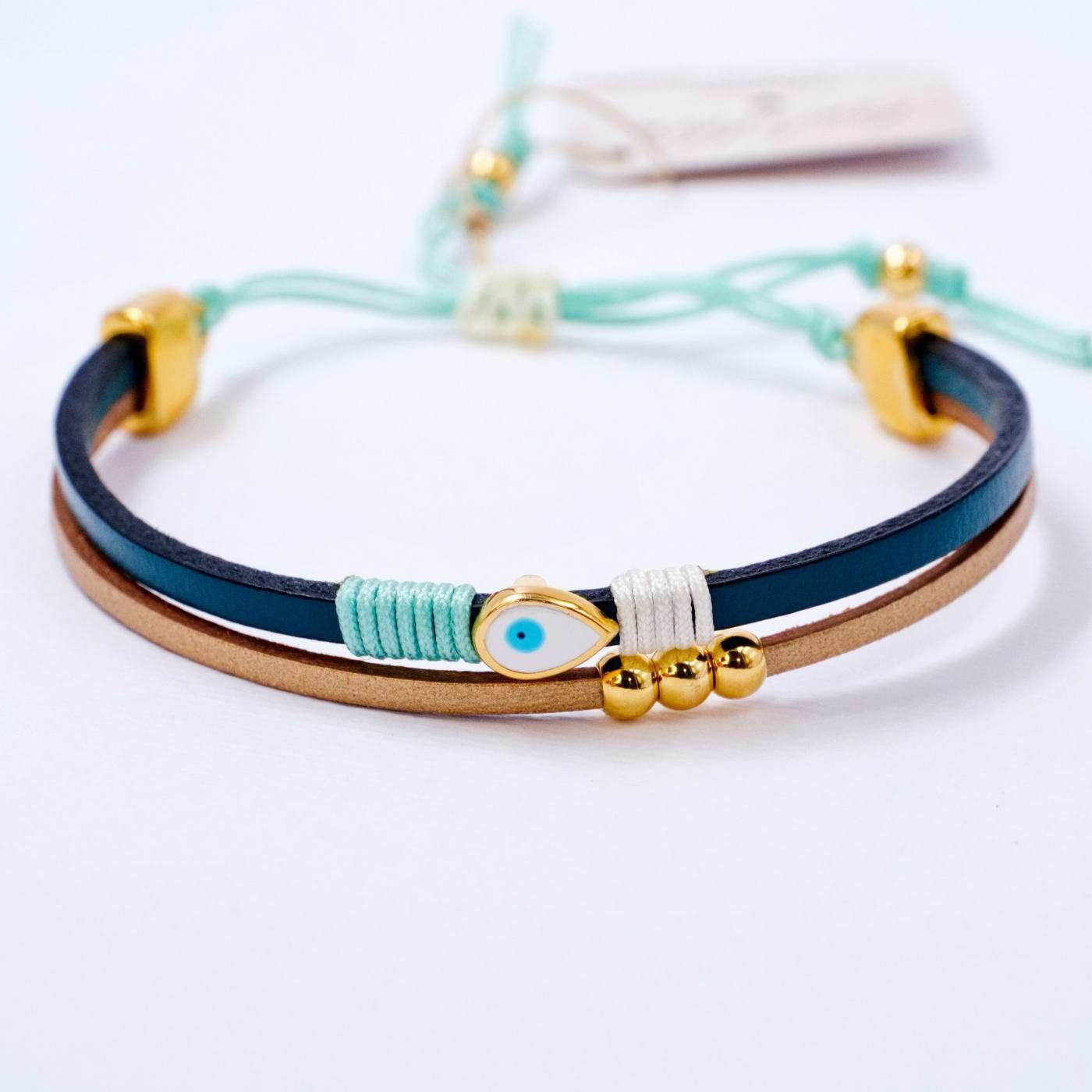 Evil Eye Leather Kids Bracelet — Bracelets from Toolittle — additional view 4